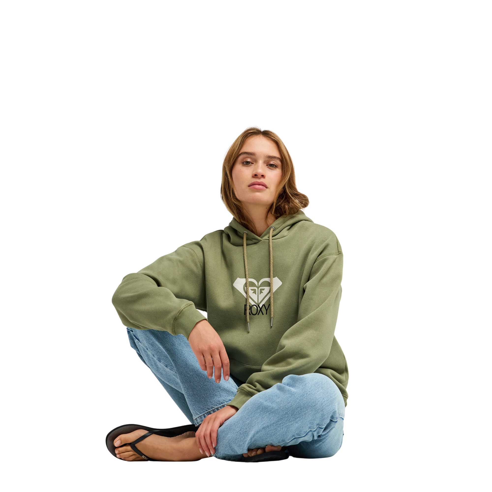 Sudadera de mujer Surf Stoked Brushed Art Roxy - Verde Verde-5