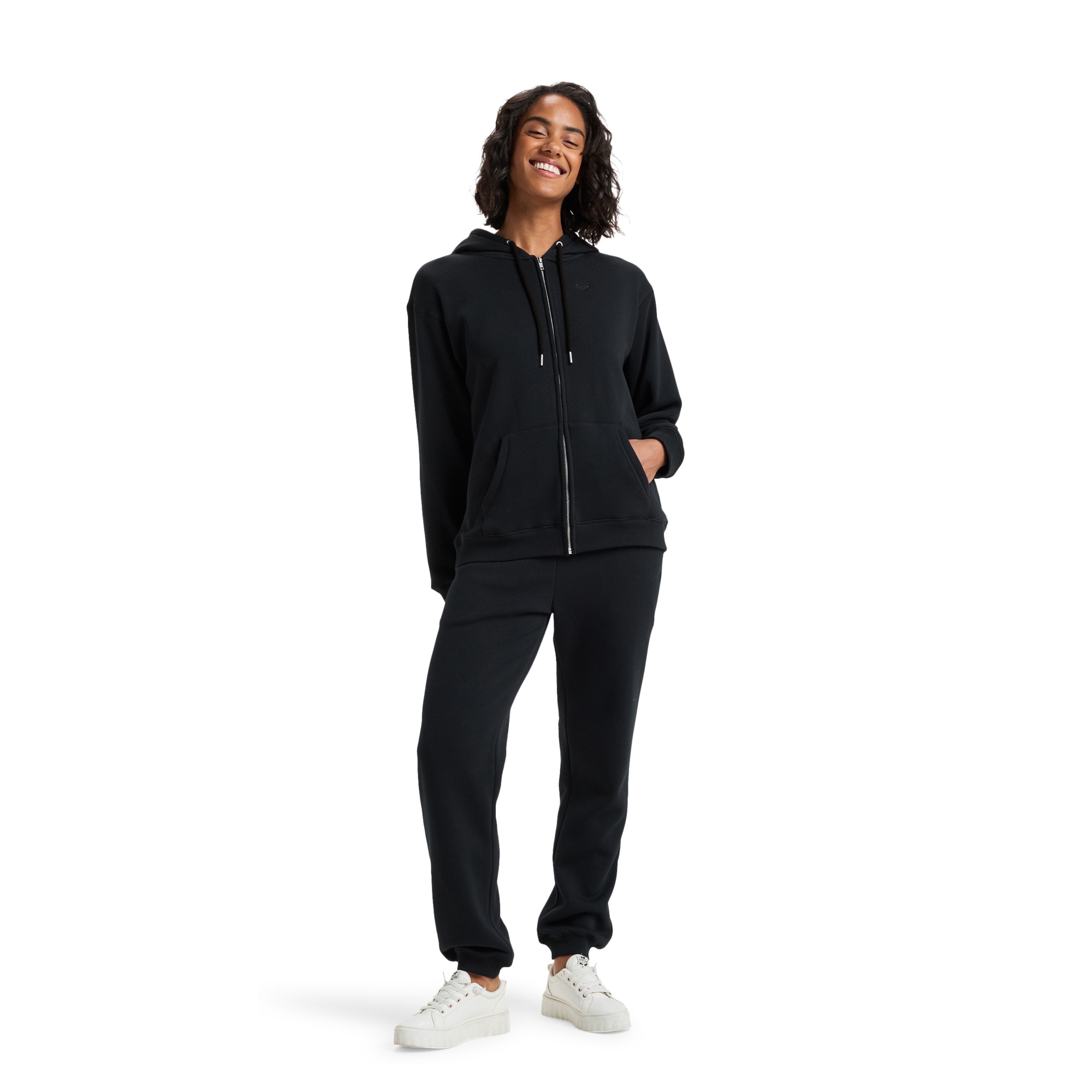 Imagen 4 de Sudadera de mujer Surf Stoked Zipped Brushed Roxy - Negro Negro