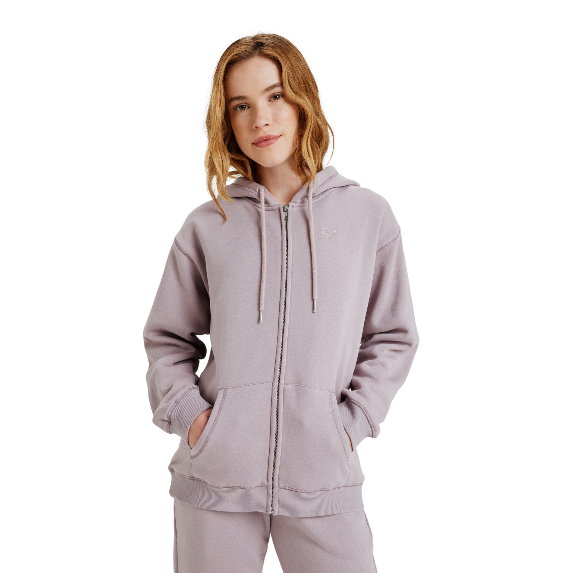 Imagen 1 de Sudadera de mujer Surf Stoked Zipped Brushed Roxy Gris claro