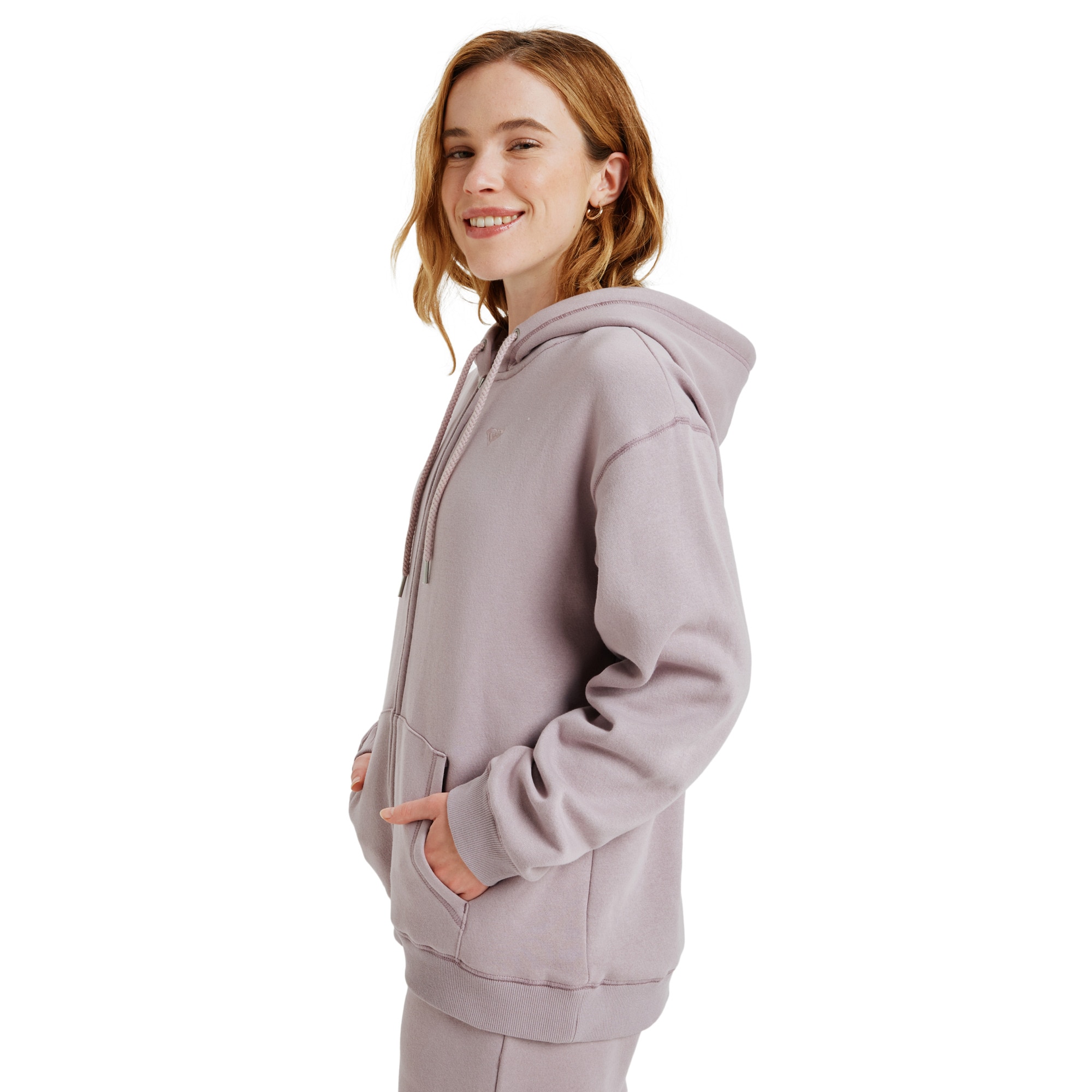 Imagen 3 de Sudadera de mujer Surf Stoked Zipped Brushed Roxy - Morado Morado