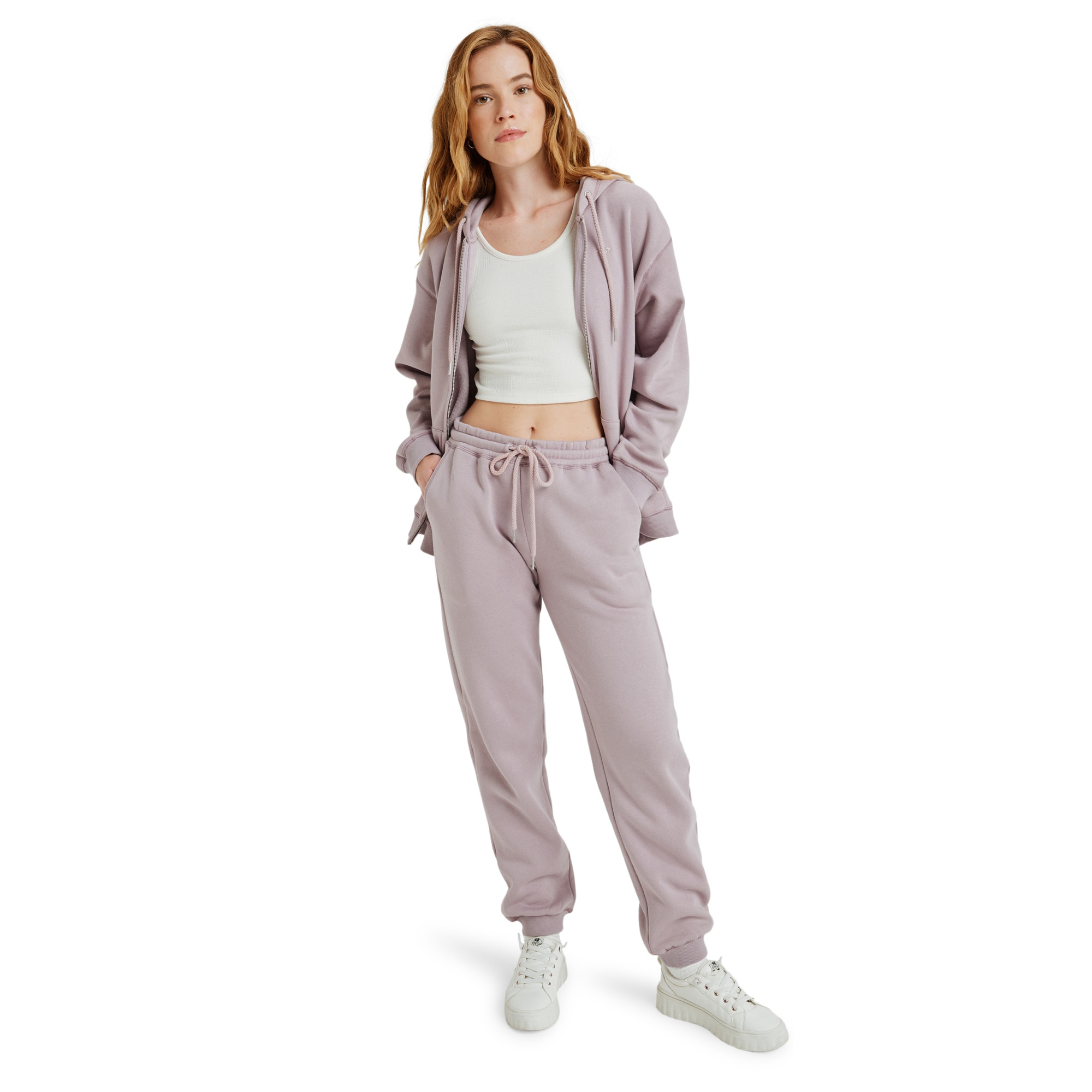 Imagen 4 de Sudadera de mujer Surf Stoked Zipped Brushed Roxy - Morado Morado