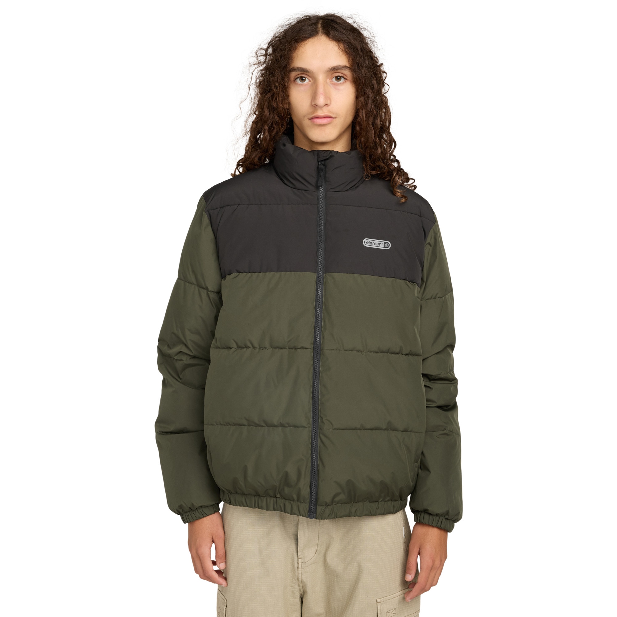 Chaqueta de hombre Classic Puffer Element - Negro / Verde Negro / Verde-1