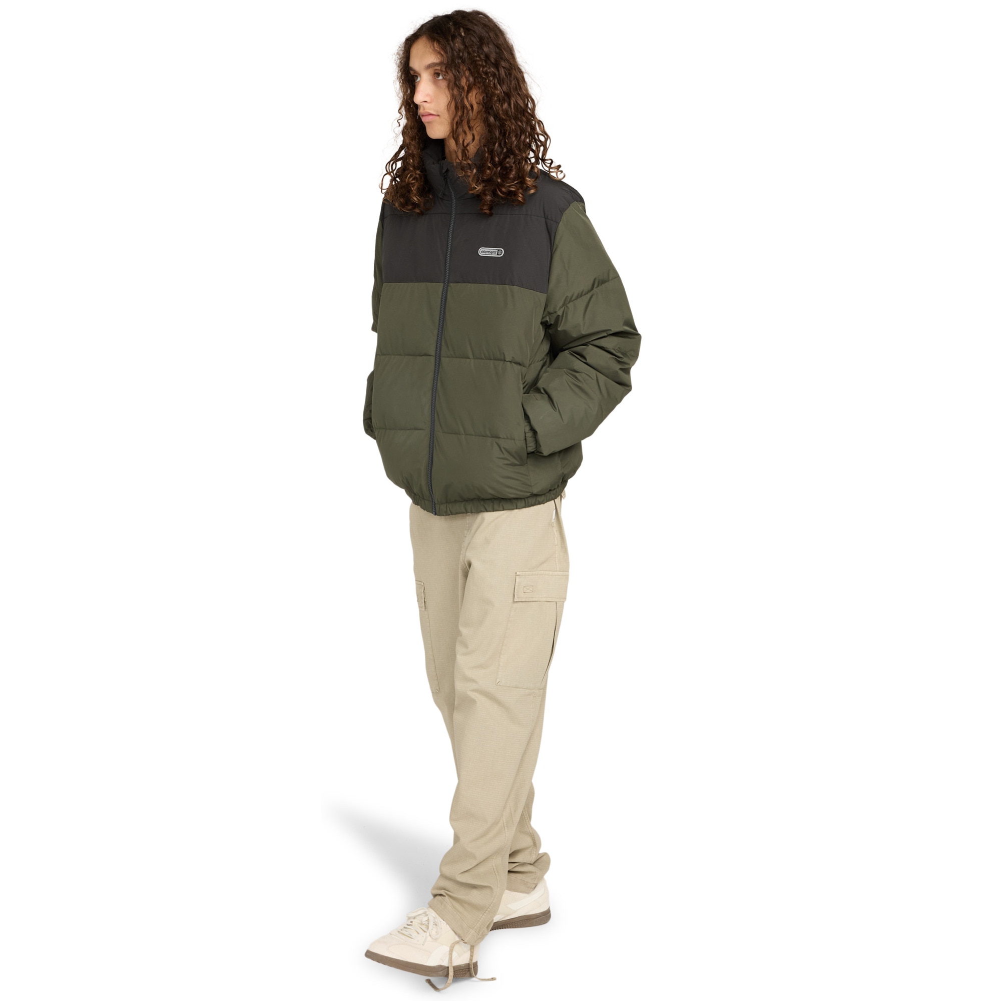 Chaqueta de hombre Classic Puffer Element - Negro / Verde Negro / Verde-5