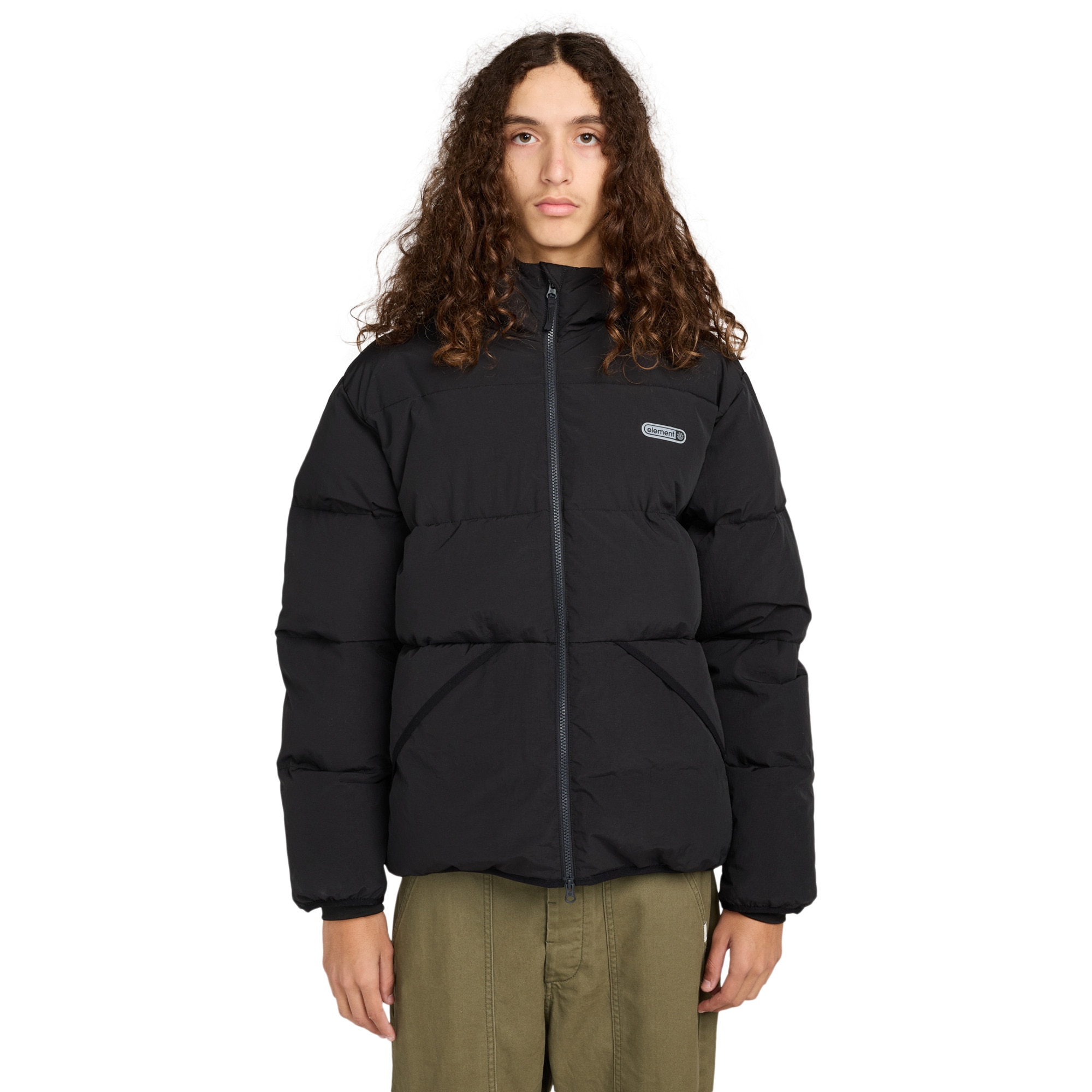 Chaqueta de hombre Hooded Puffer Element - Negro Negro-1