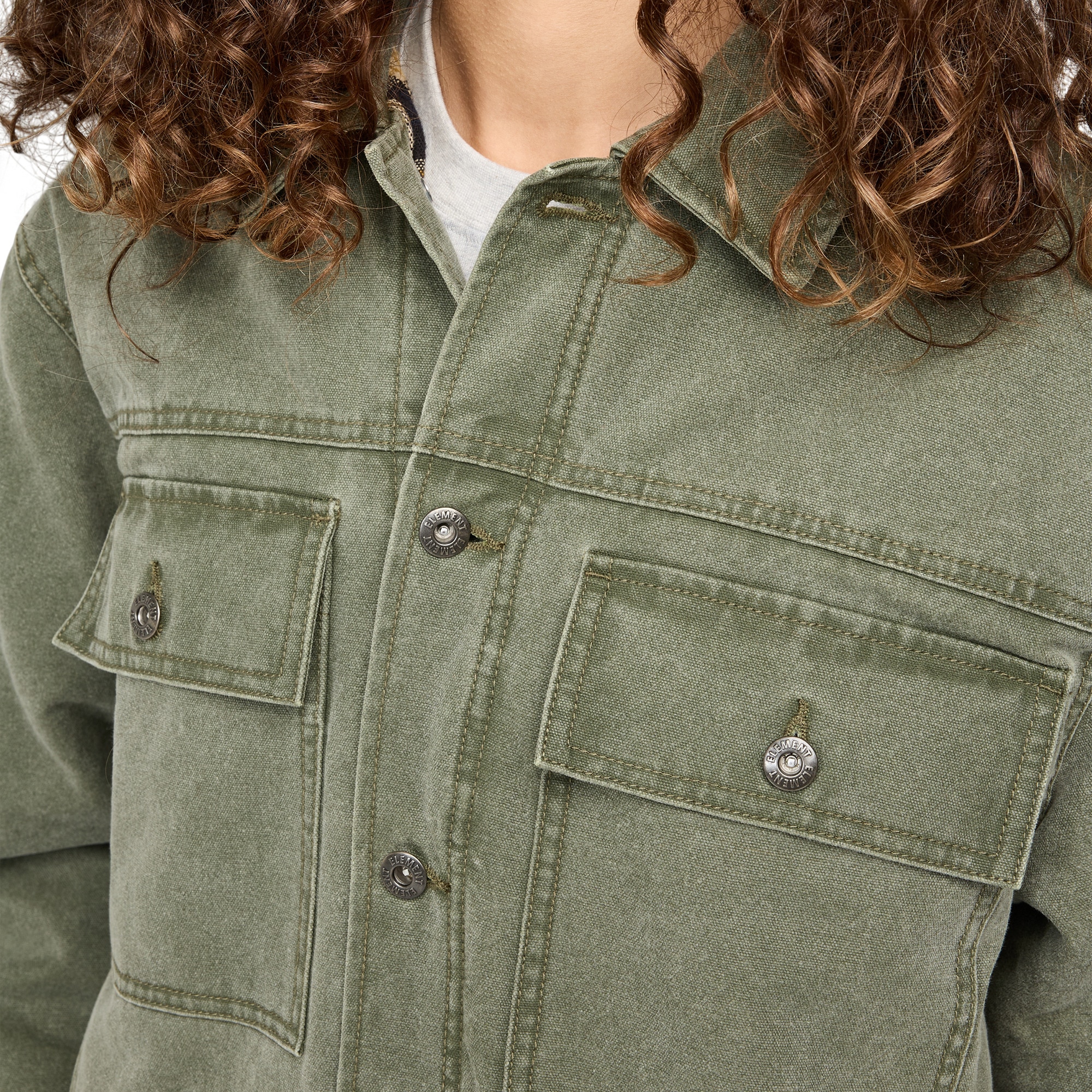Chaqueta de hombre Trucker Canvas Element - Verde Verde-4