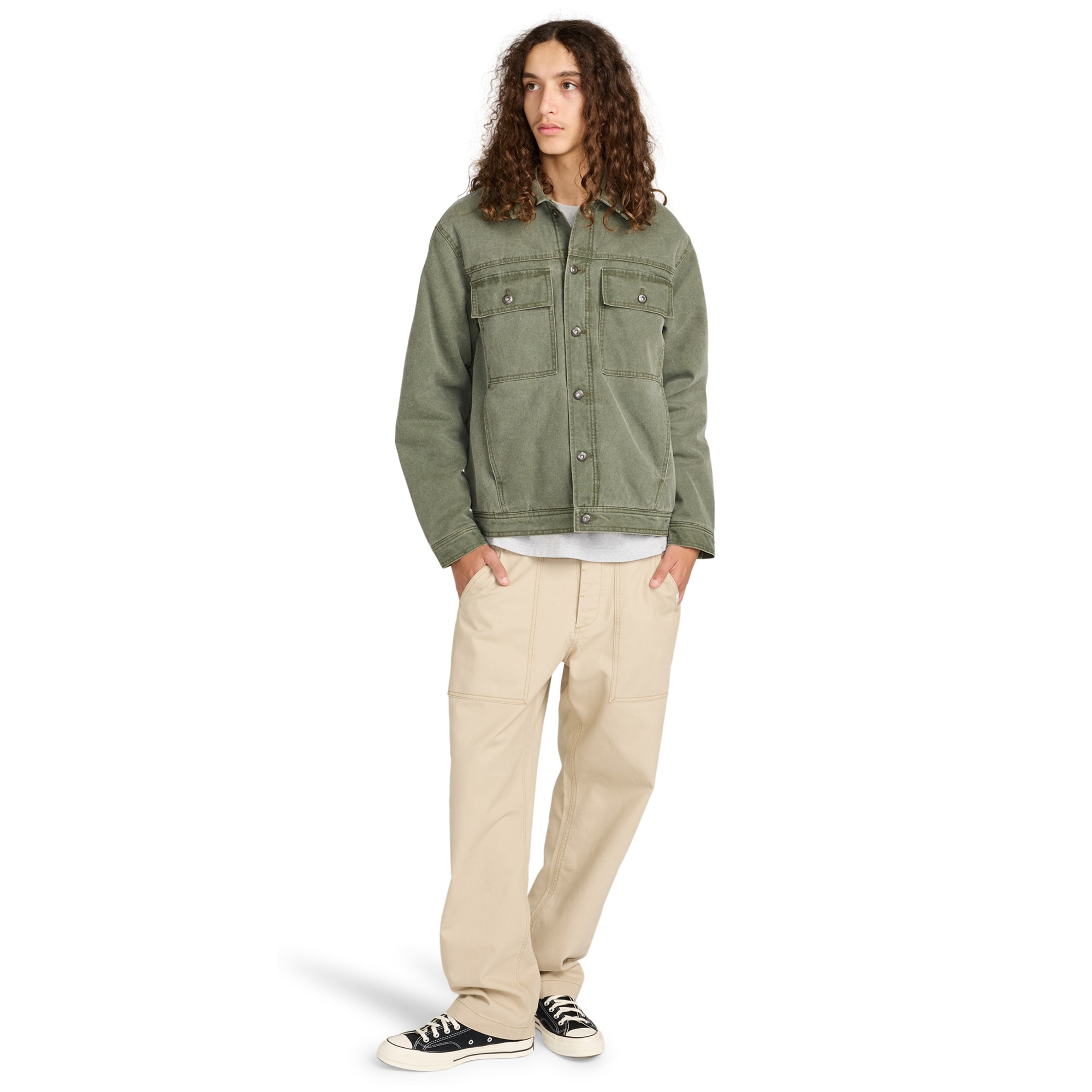 Chaqueta de hombre Trucker Canvas Element - Verde Verde-5