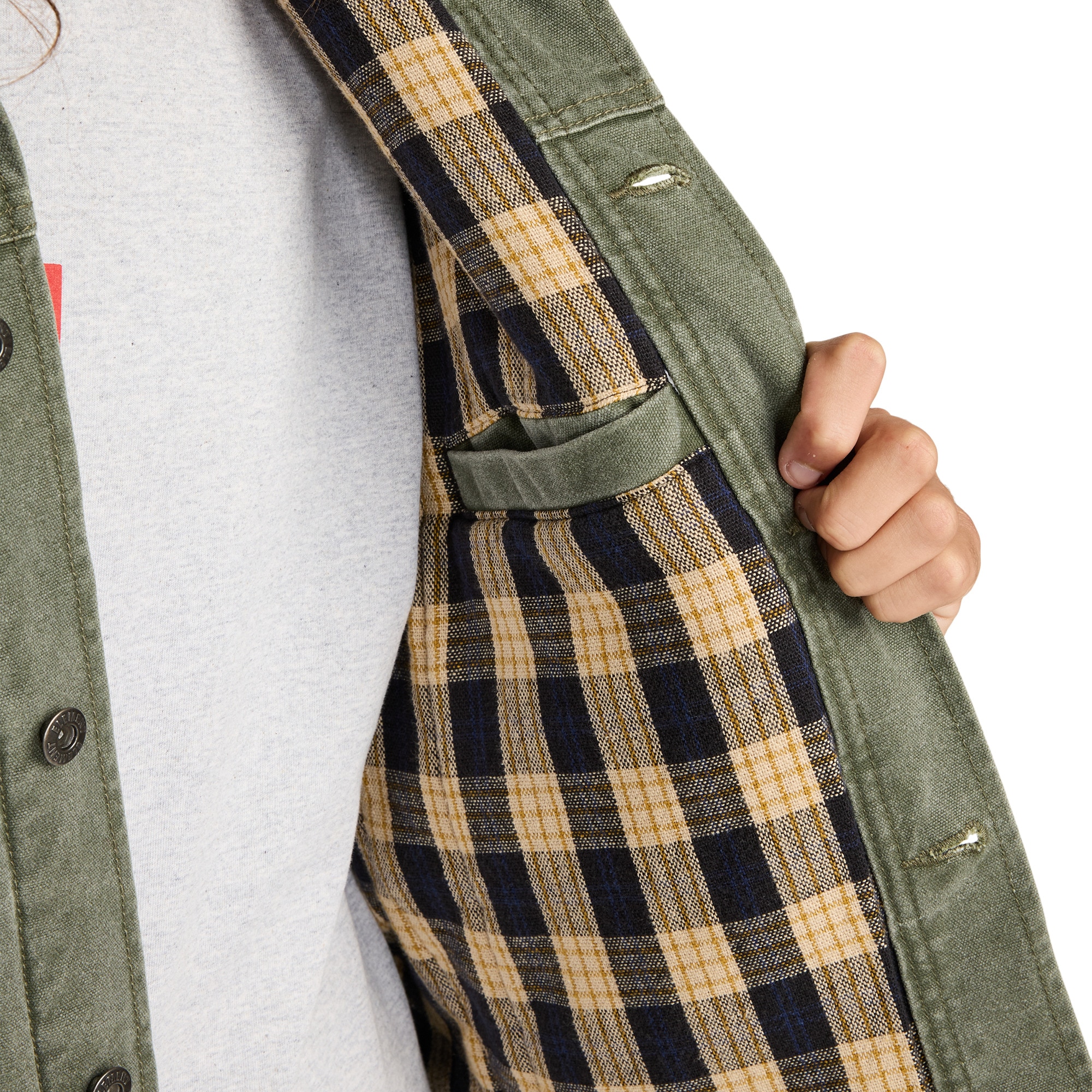 Chaqueta de hombre Trucker Canvas Element - Verde Verde-6