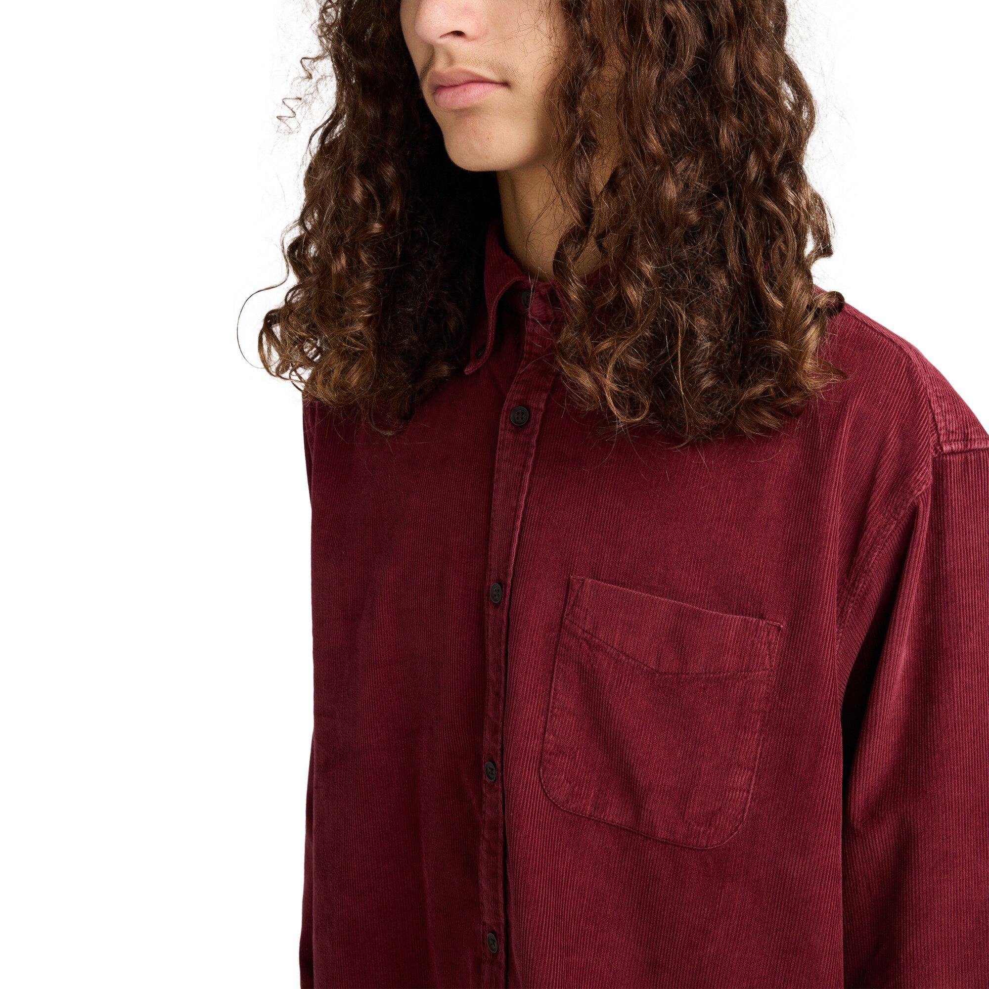 Camisa de hombre Button Down Regular Corduroy Element - Negro Negro-4