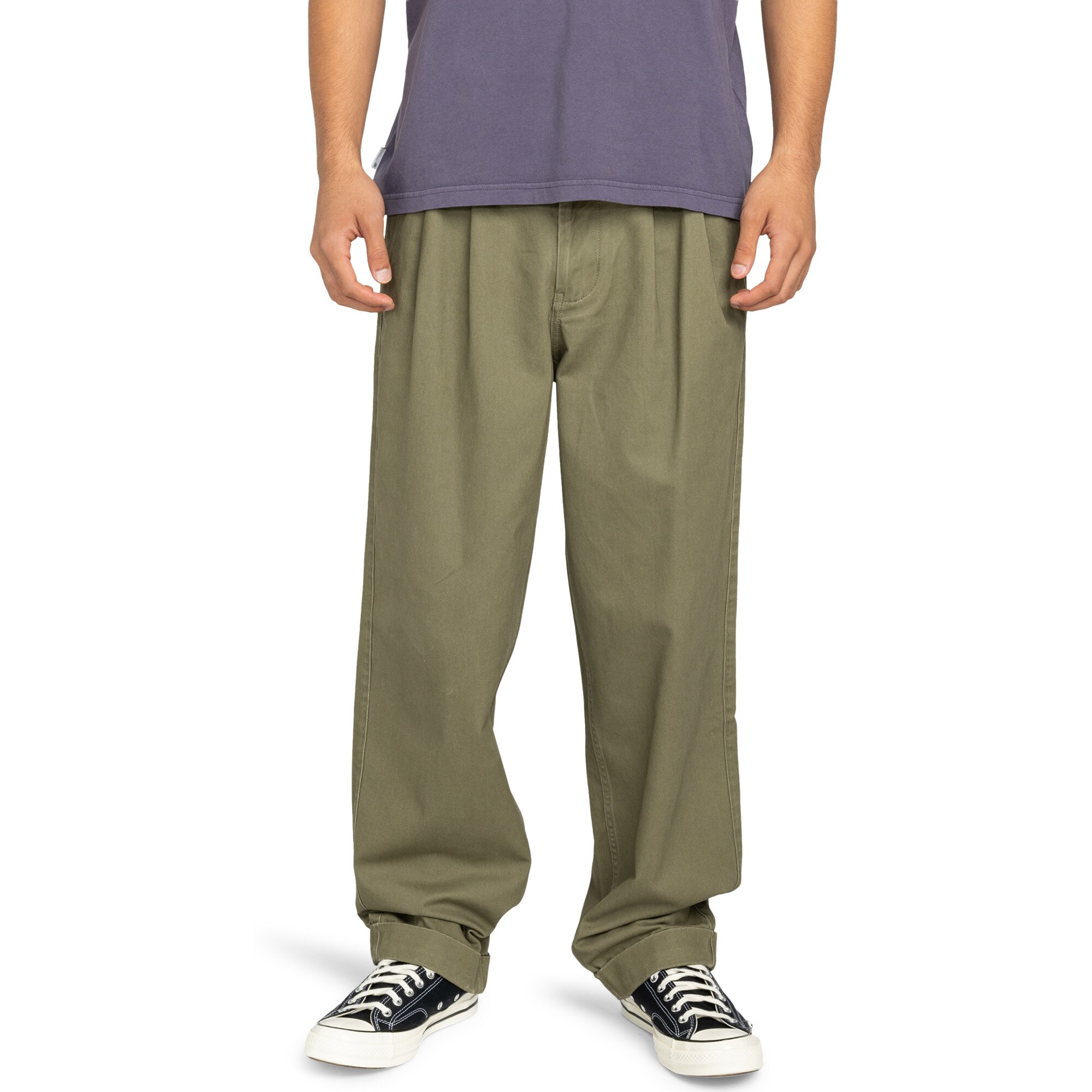 Pantalón de hombre Big Pleated Element - Verde Verde-1