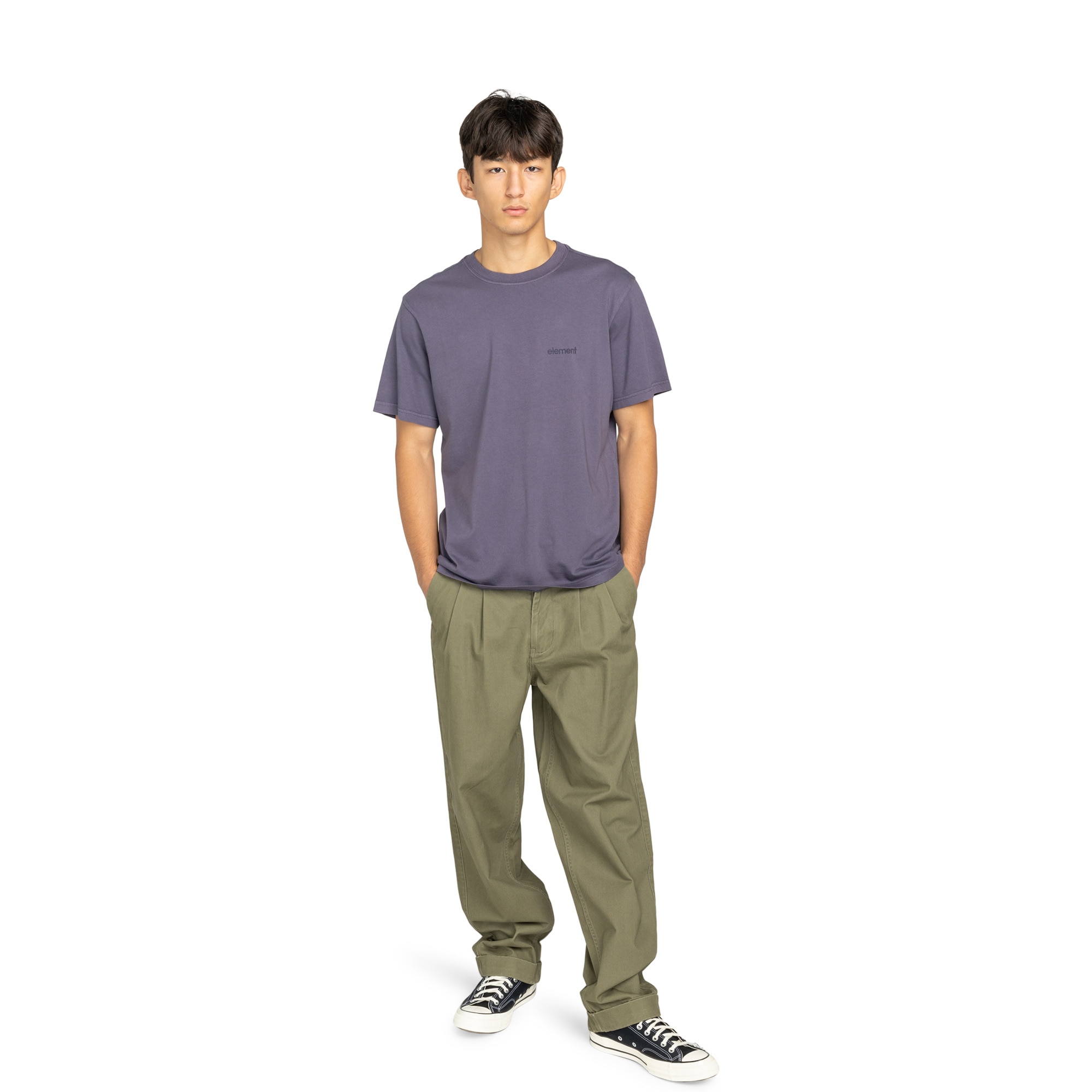 Pantalón de hombre Big Pleated Element - Verde Verde-5