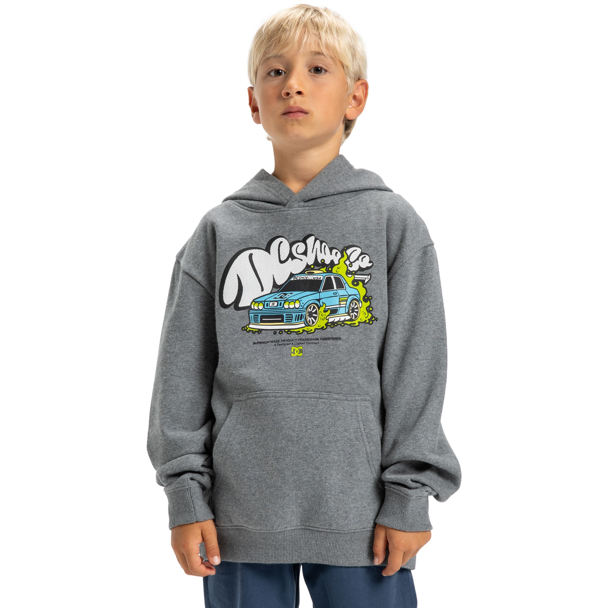 DC Shoes Sudadera de niños Tire Fire Gris claro