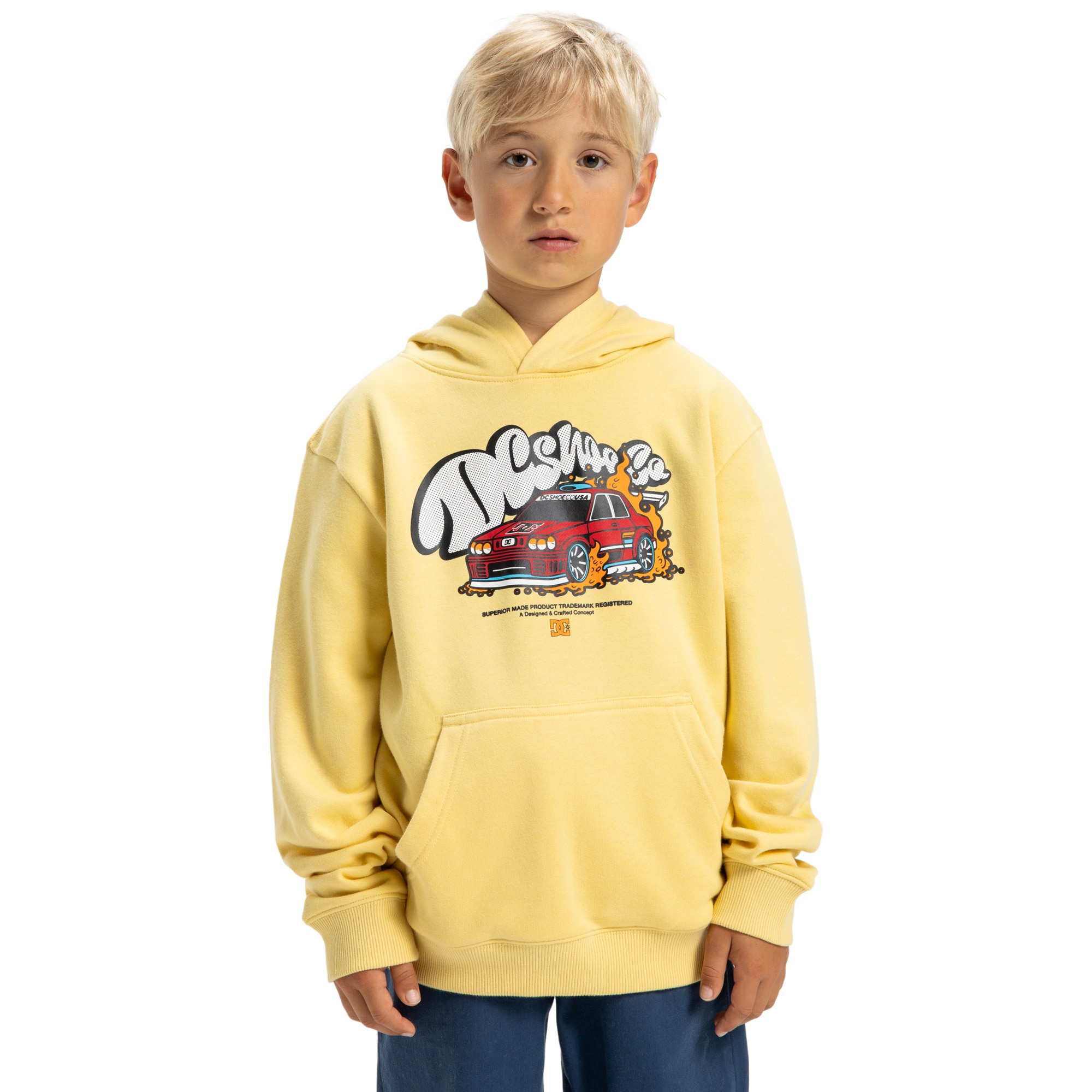 DC Shoes Sudadera de niños Tire Fire Gris claro
