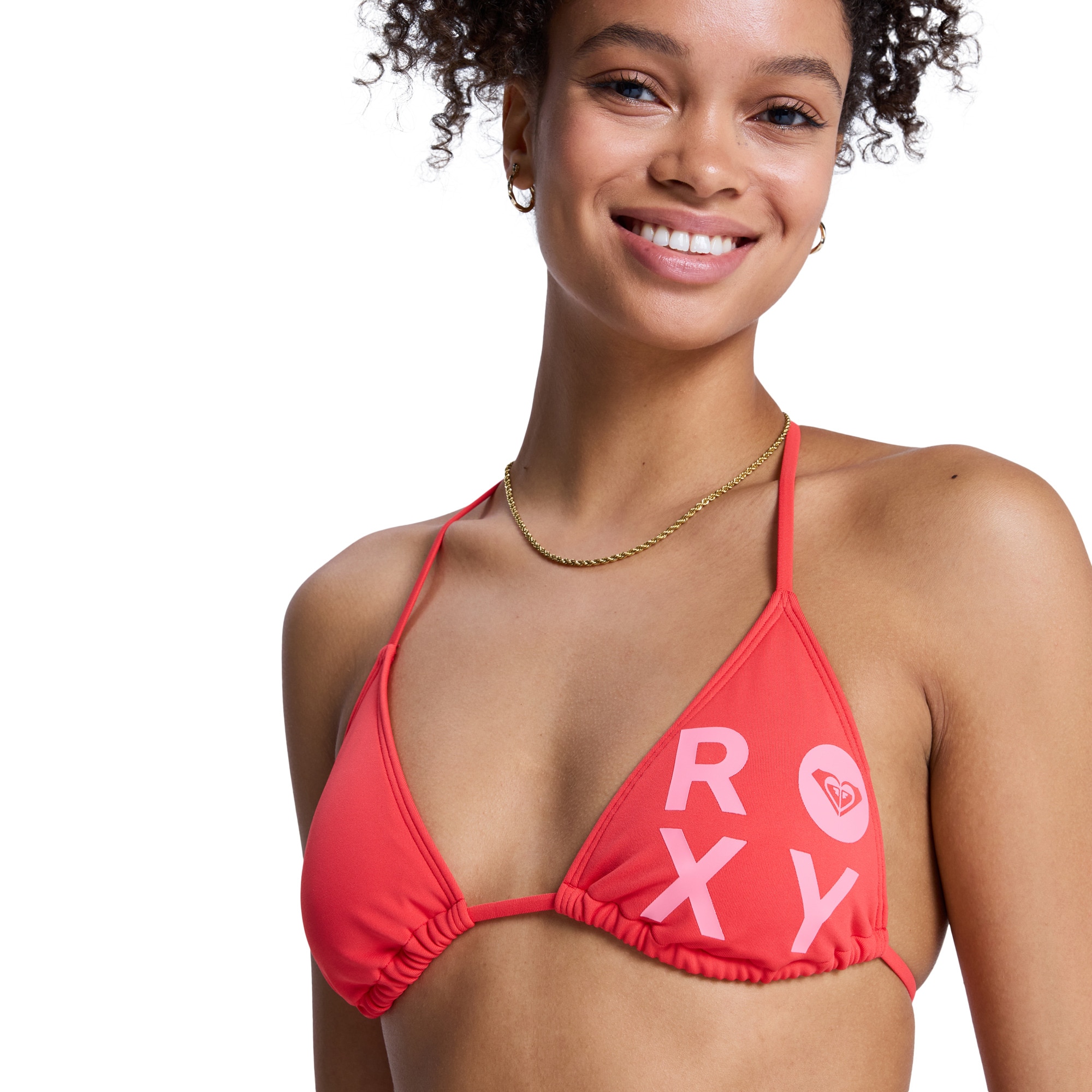 Imagen 4 de Bikini tiki tri de mujer Solid Essentials Roxy - Rojo Rojo
