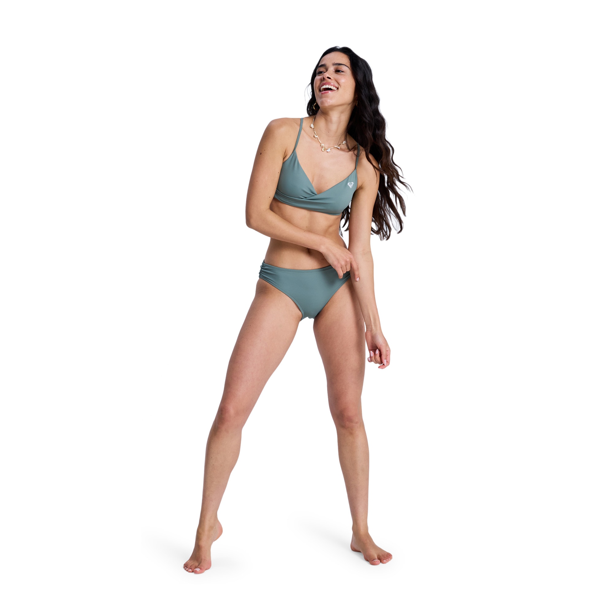 Top de Bikini de mujer Solid Essentials Roxy - Verde Verde-5