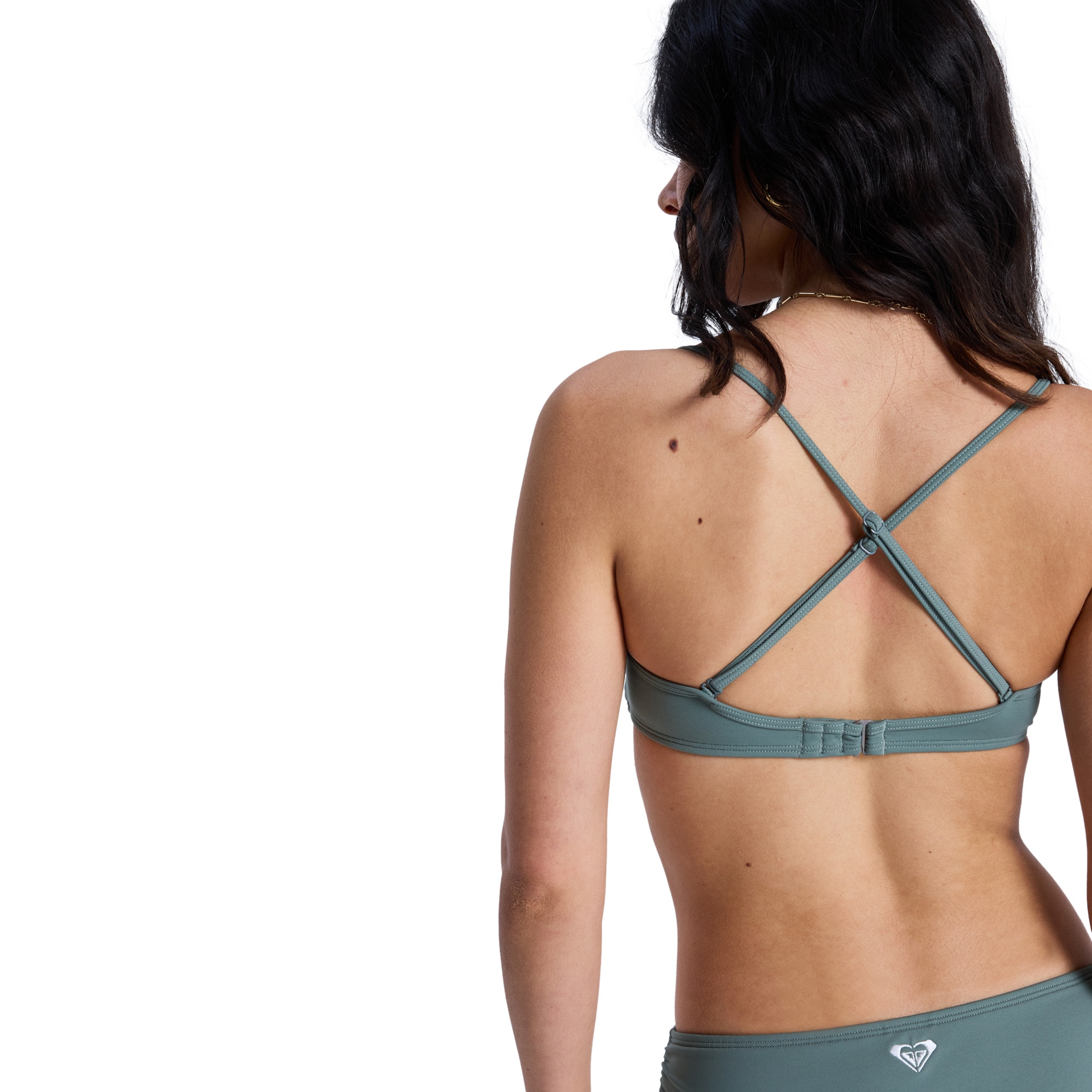 Top de Bikini de mujer Solid Essentials Roxy - Verde Verde-6