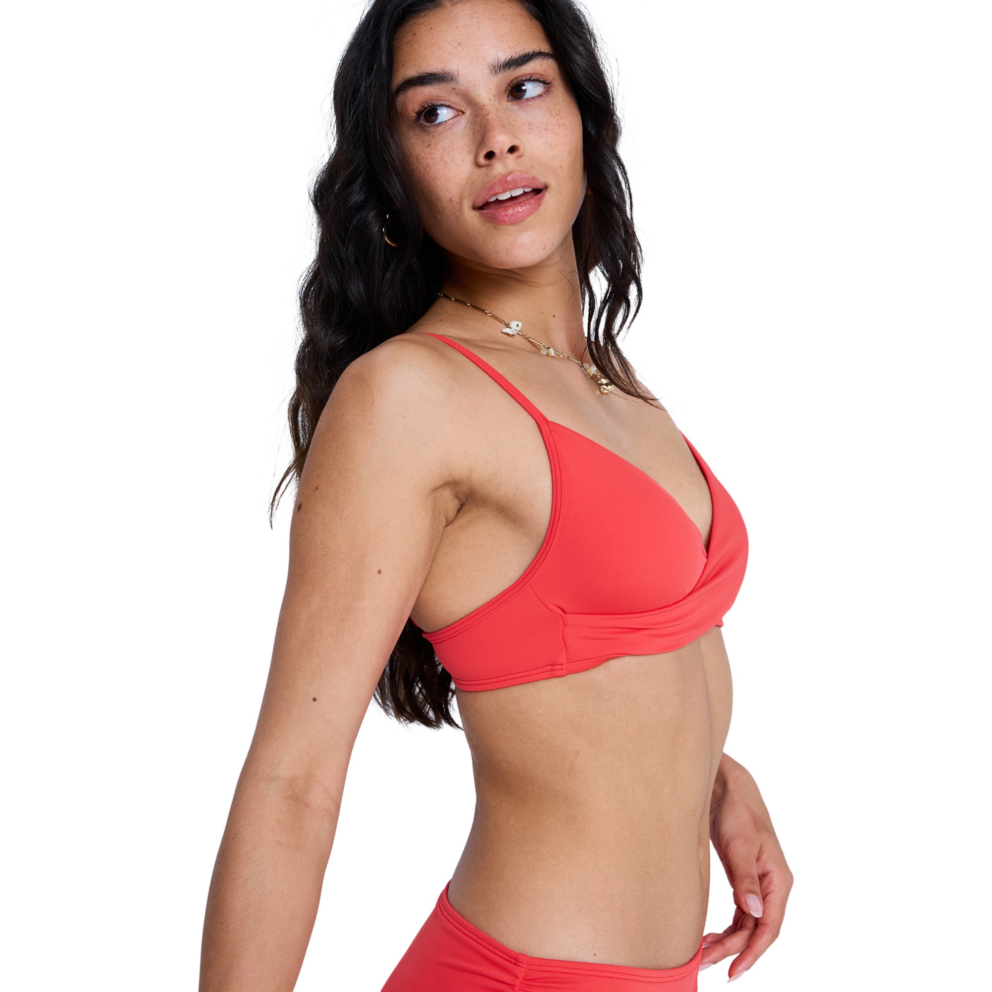 Top de Bikini de mujer Solid Essentials Roxy - Rojo Rojo-3