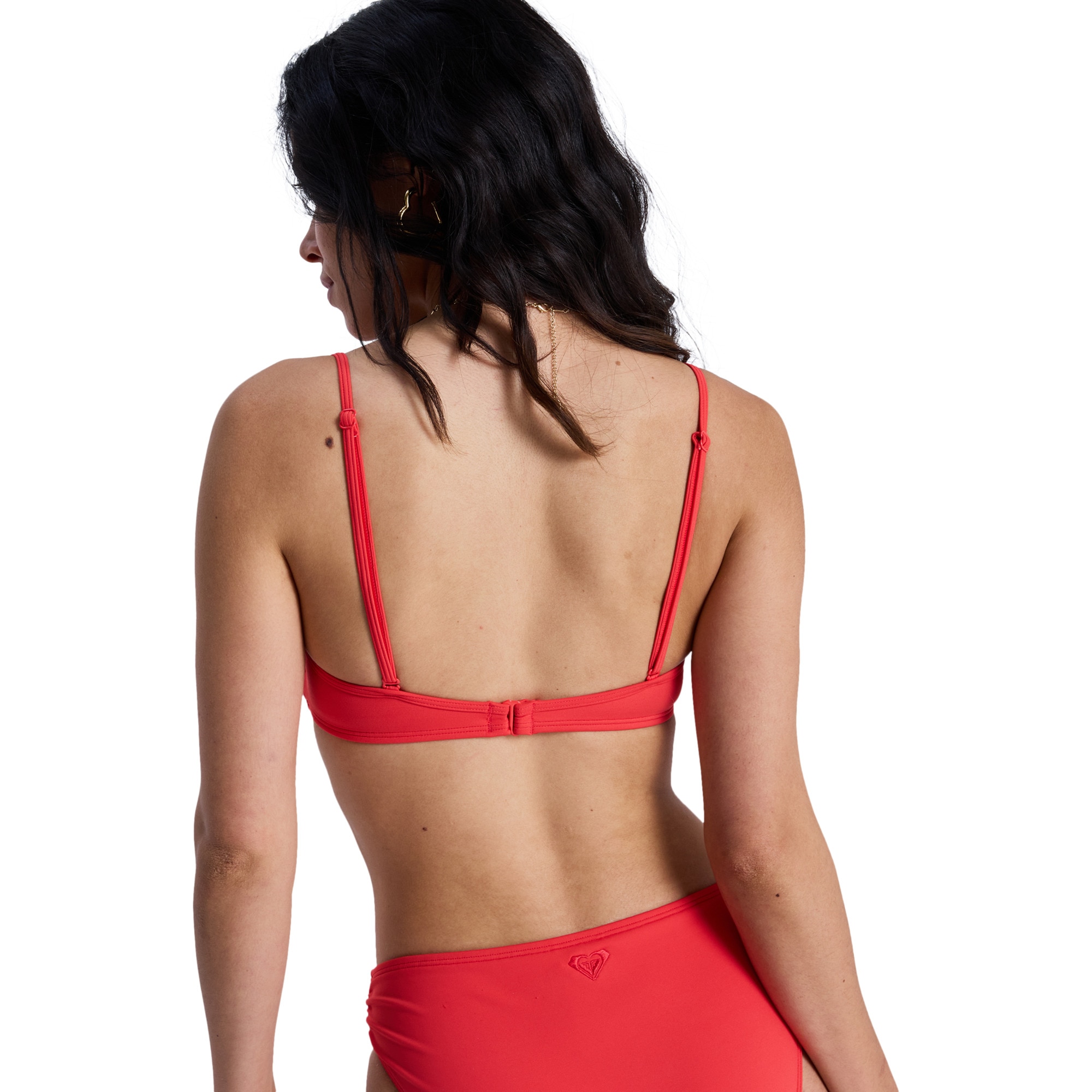 Top de Bikini de mujer Solid Essentials Roxy - Rojo Rojo-5