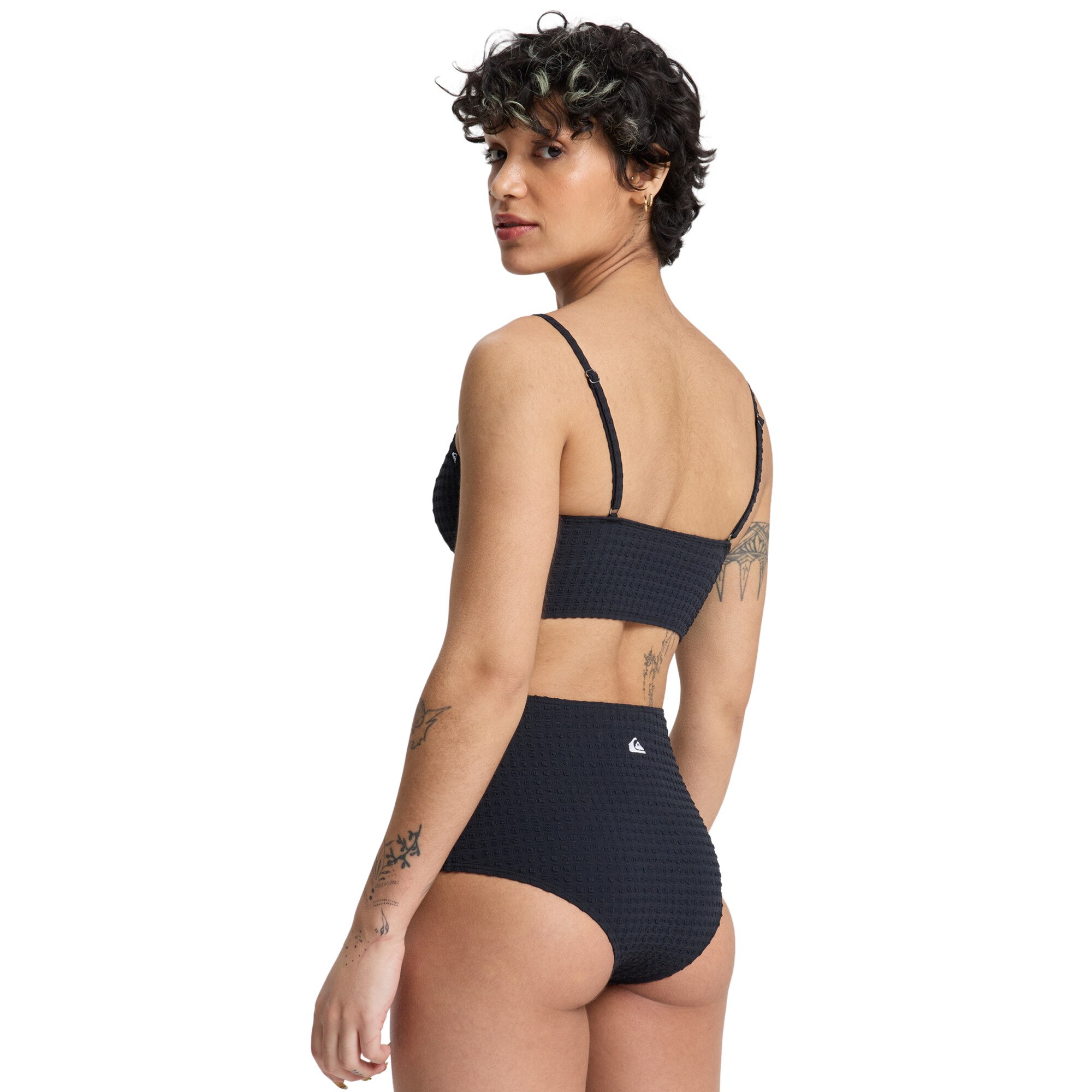 Braguitas de bikini de talle alto de mujer Melly Quiksilver - Negro Negro-2