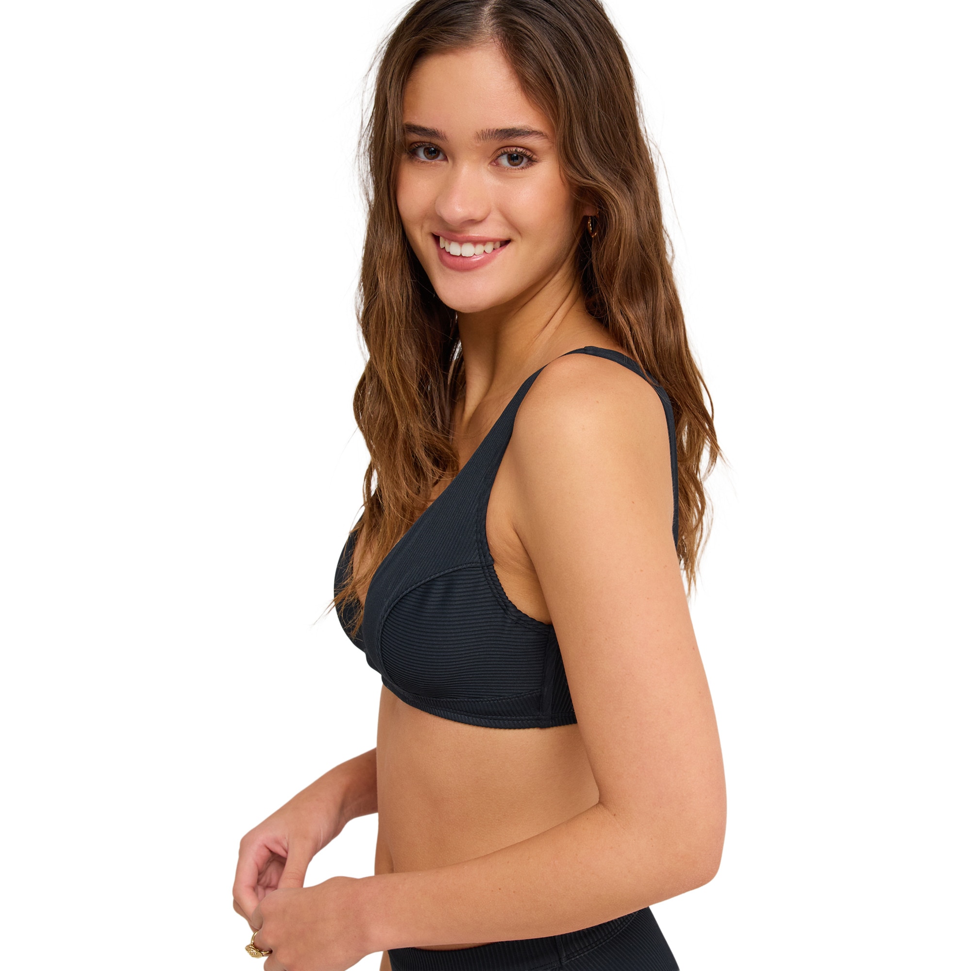 Imagen 3 de Top de bikini de mujer Roxy Love UW Elongated Dcup Roxy - Negro Negro