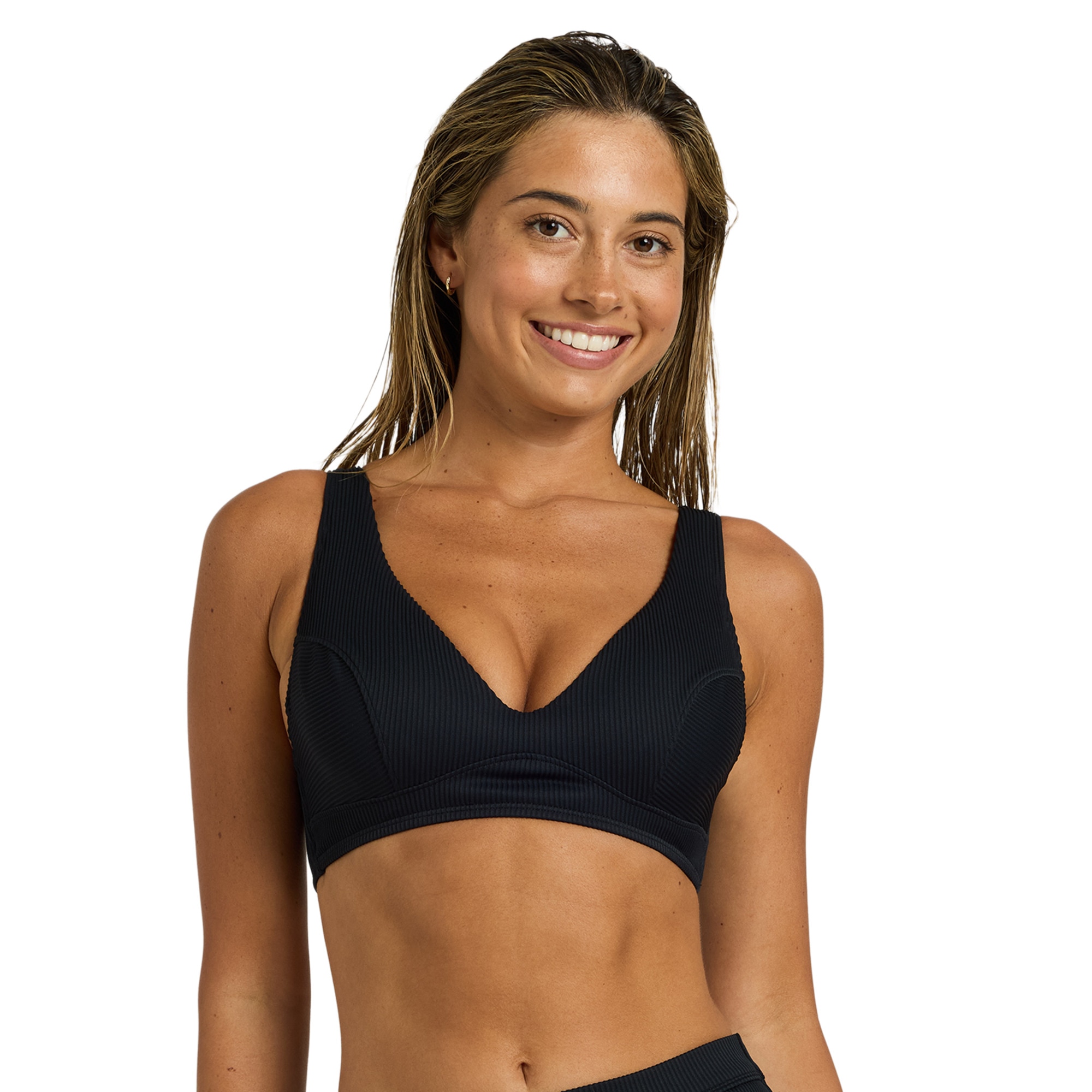 Imagen 4 de Top de bikini de mujer Roxy Love UW Elongated Dcup Roxy - Negro Negro
