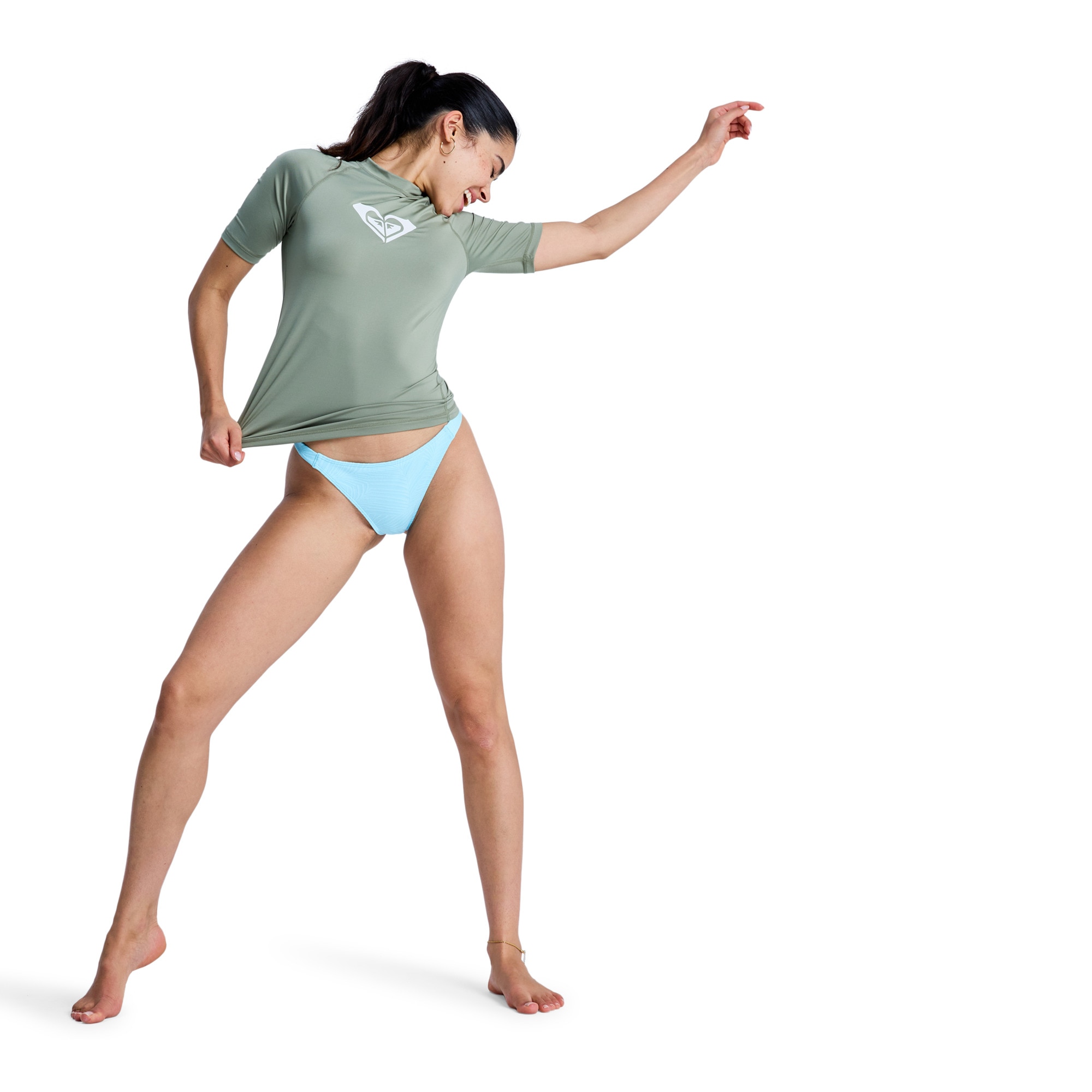 Imagen 4 de Camiseta de surf de mujer Whole Hearted Roxy - Verde Oliva Verde Oliva
