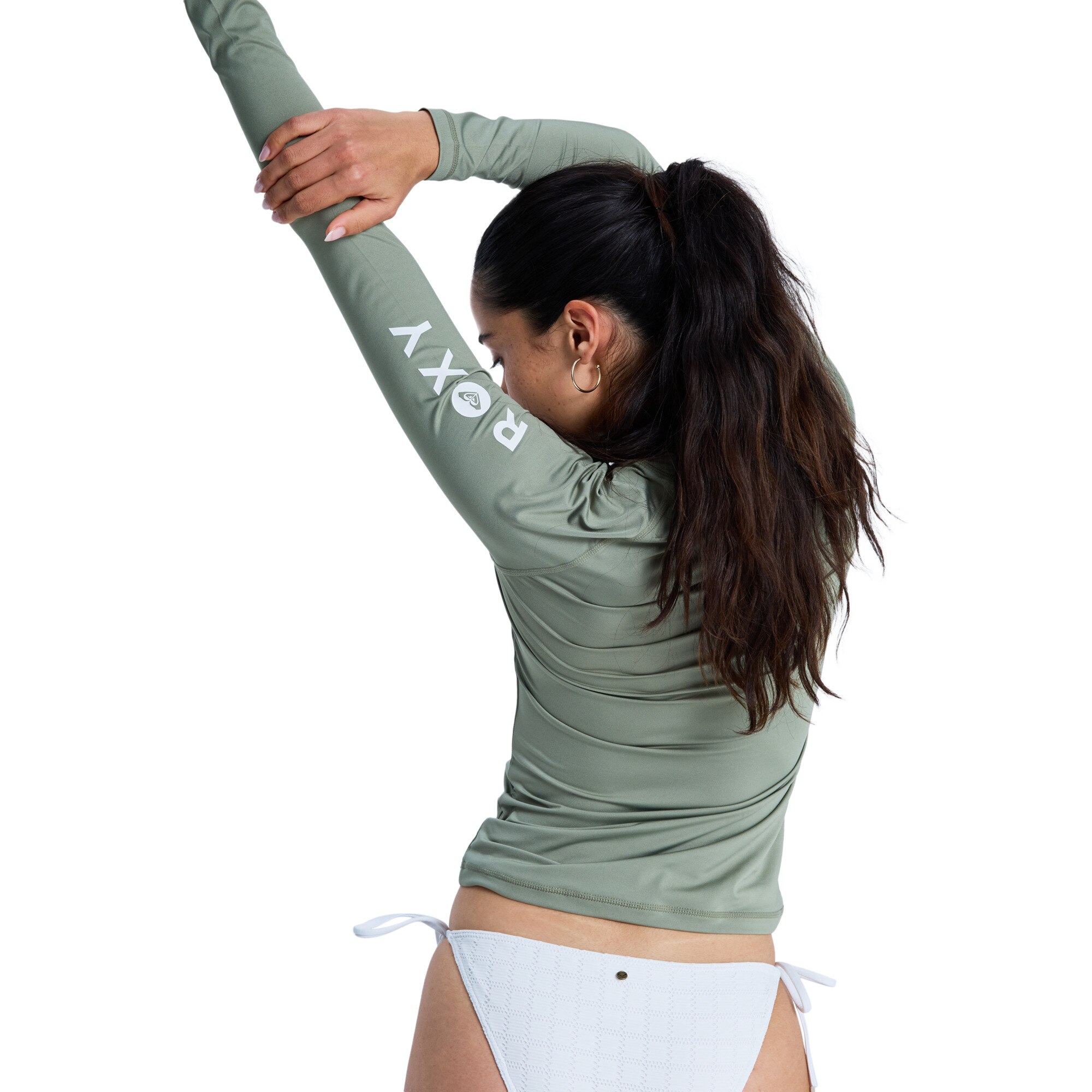 Camiseta de surf de mujer Whole Hearted Roxy - Verde Oliva Verde Oliva-2
