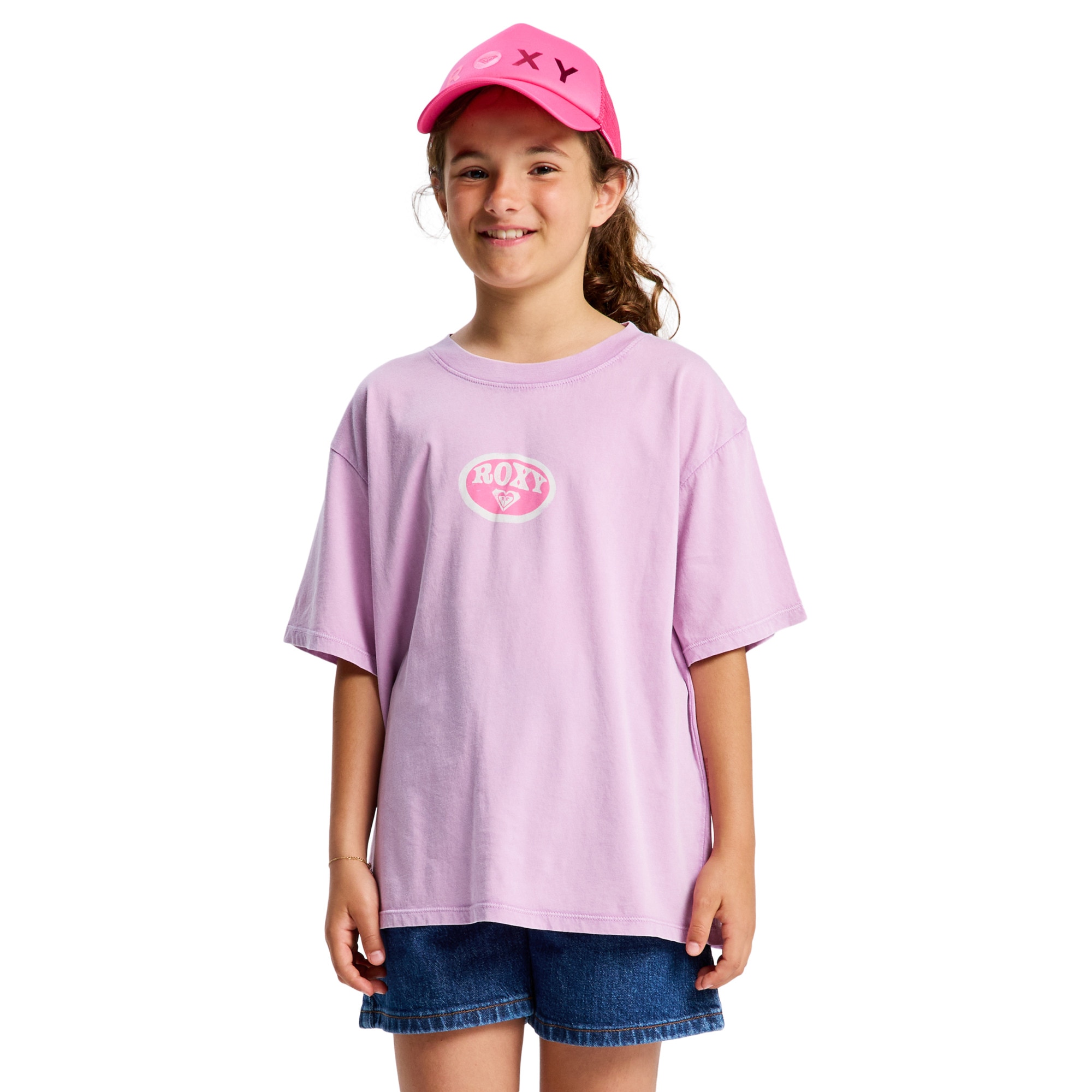 Camiseta de niños Eveoversize Washed Roxy - Morado Morado-1