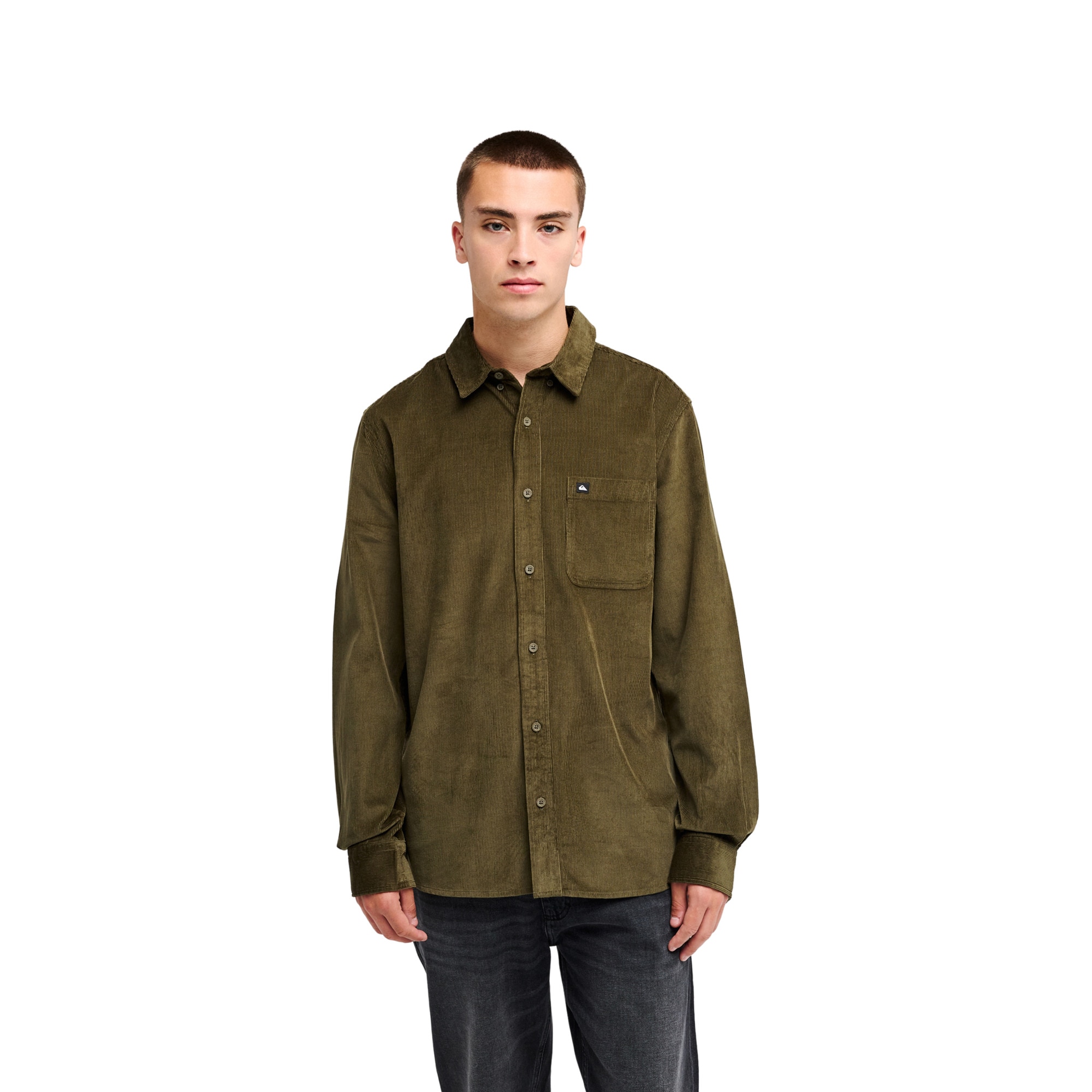 Camisa de hombre Smoke Trail Cord Quiksilver - Verde Verde-1
