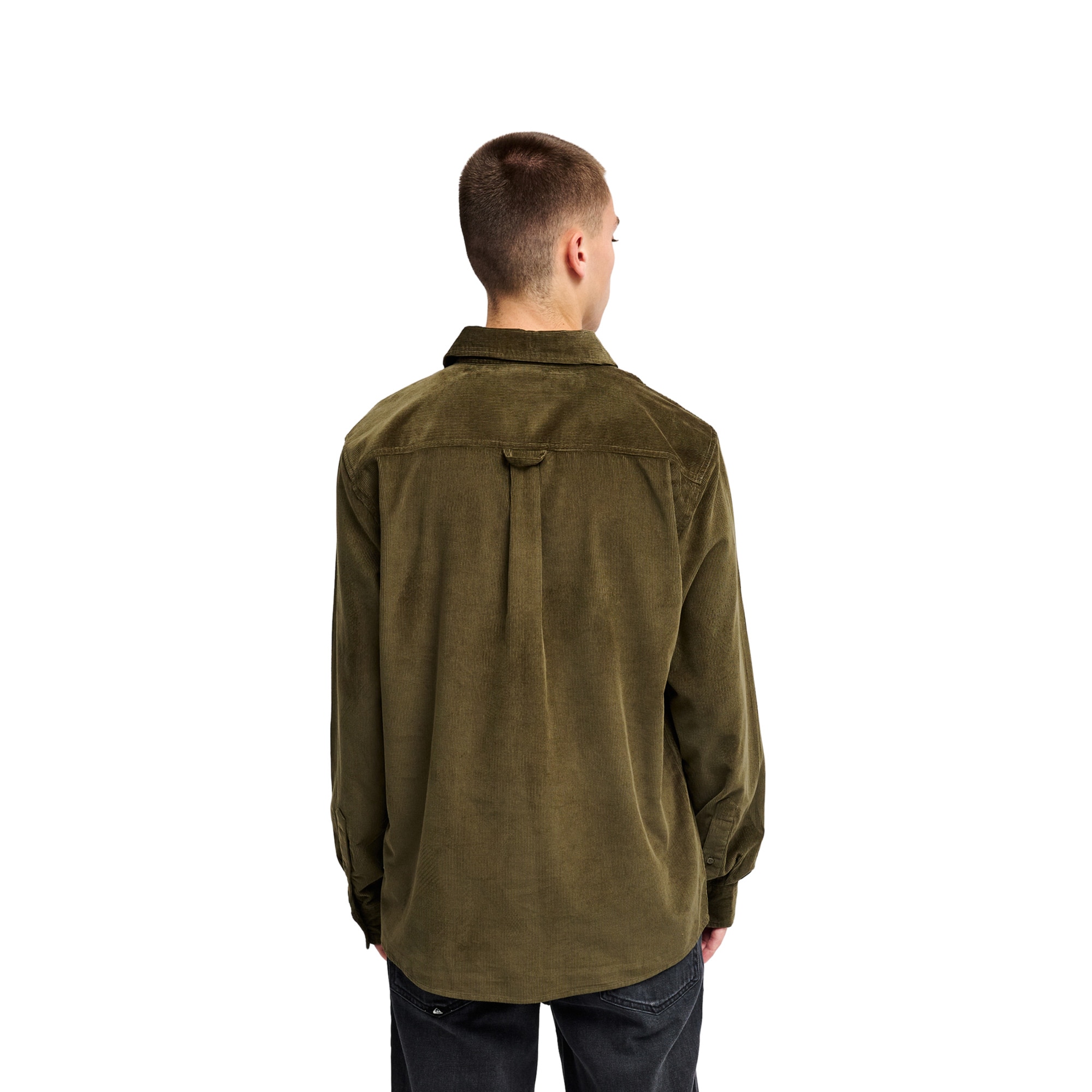 Camisa de hombre Smoke Trail Cord Quiksilver - Verde Verde-2