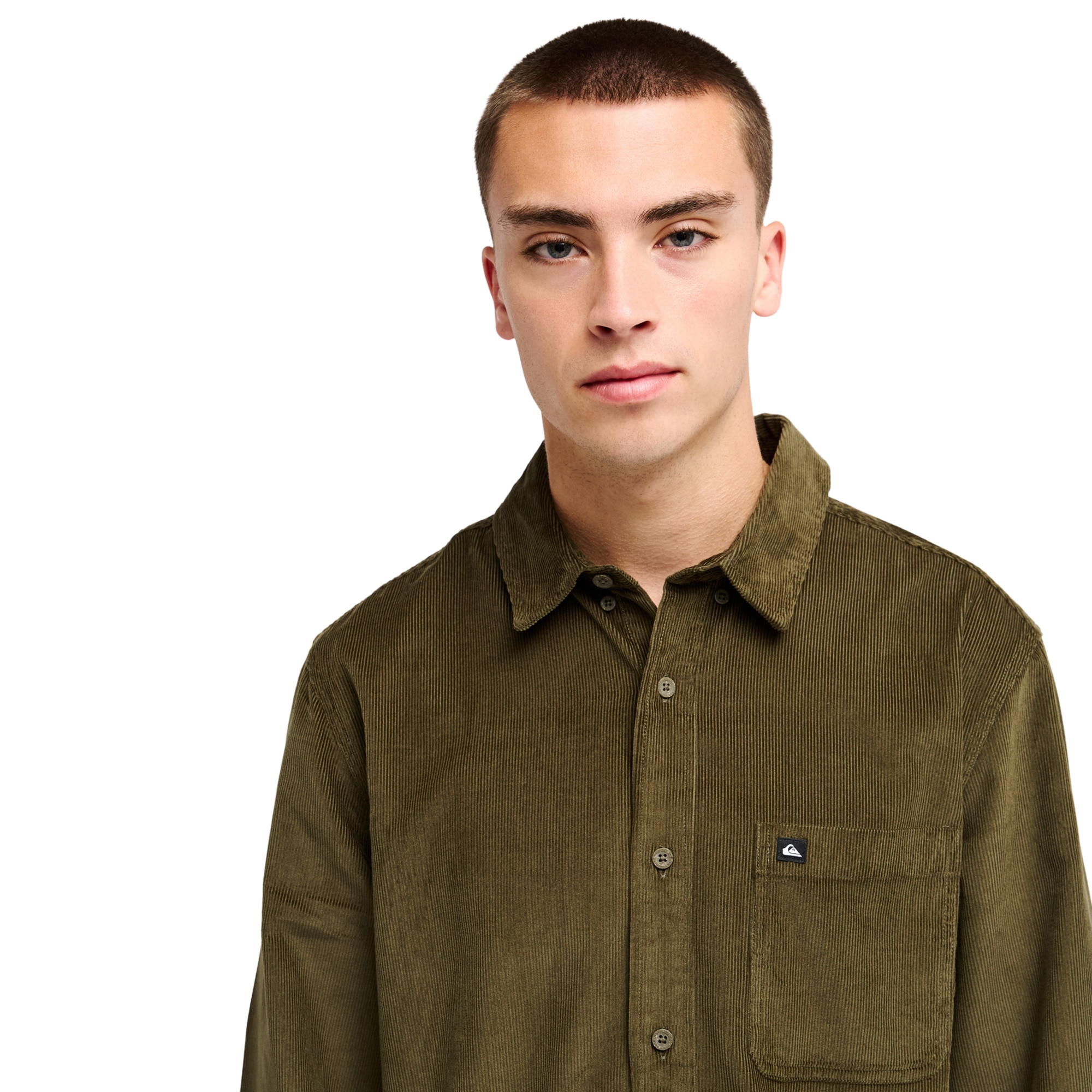 Camisa de hombre Smoke Trail Cord Quiksilver - Verde Verde-4