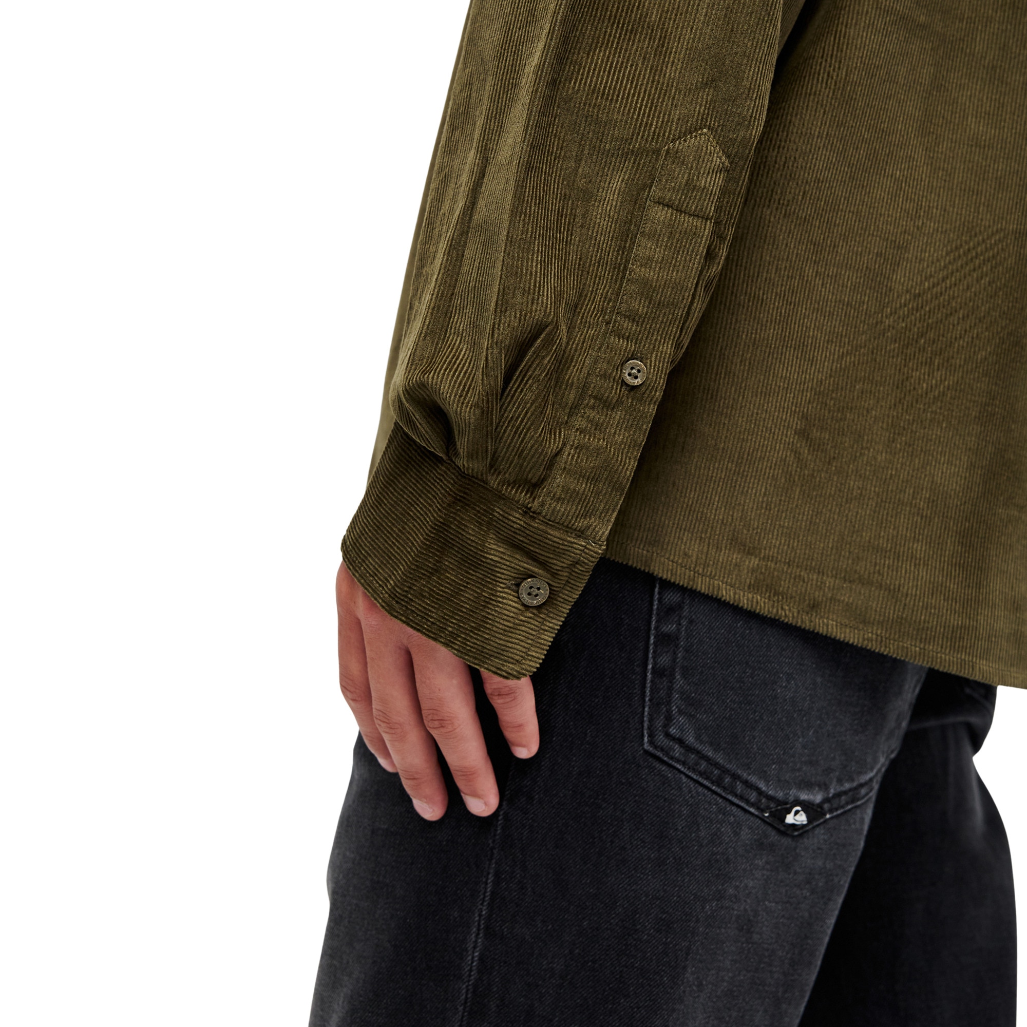Camisa de hombre Smoke Trail Cord Quiksilver - Verde Verde-6
