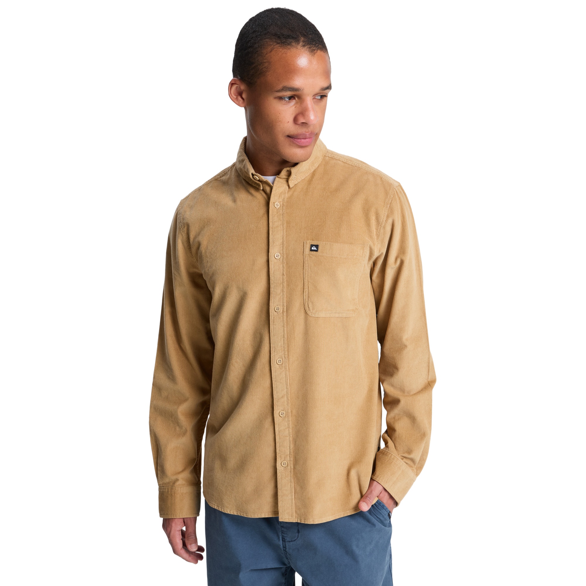 Camisa de hombre Smoke Trail Cord Quiksilver - Verde Oliva Verde Oliva-1