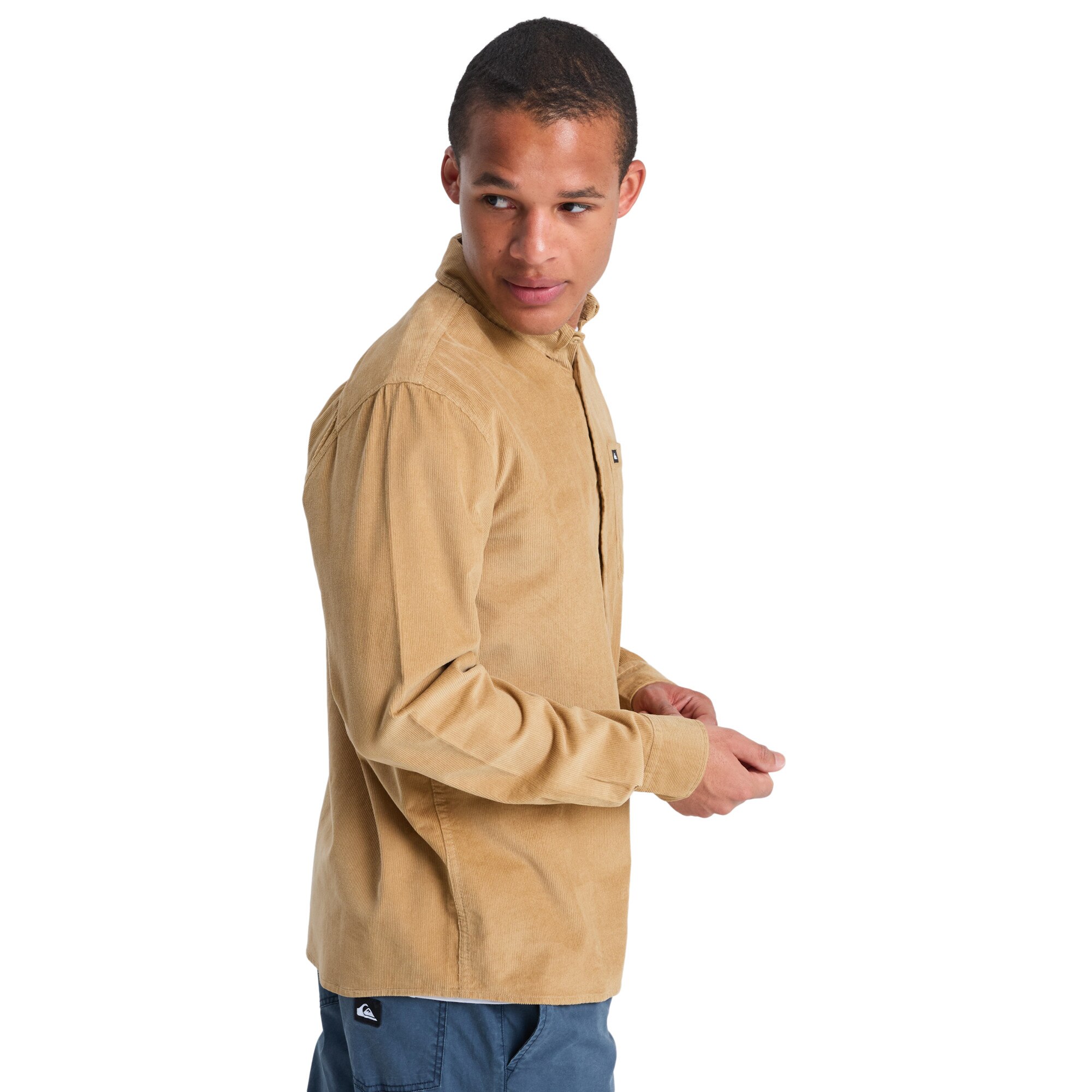 Camisa de hombre Smoke Trail Cord Quiksilver - Verde Oliva Verde Oliva-3