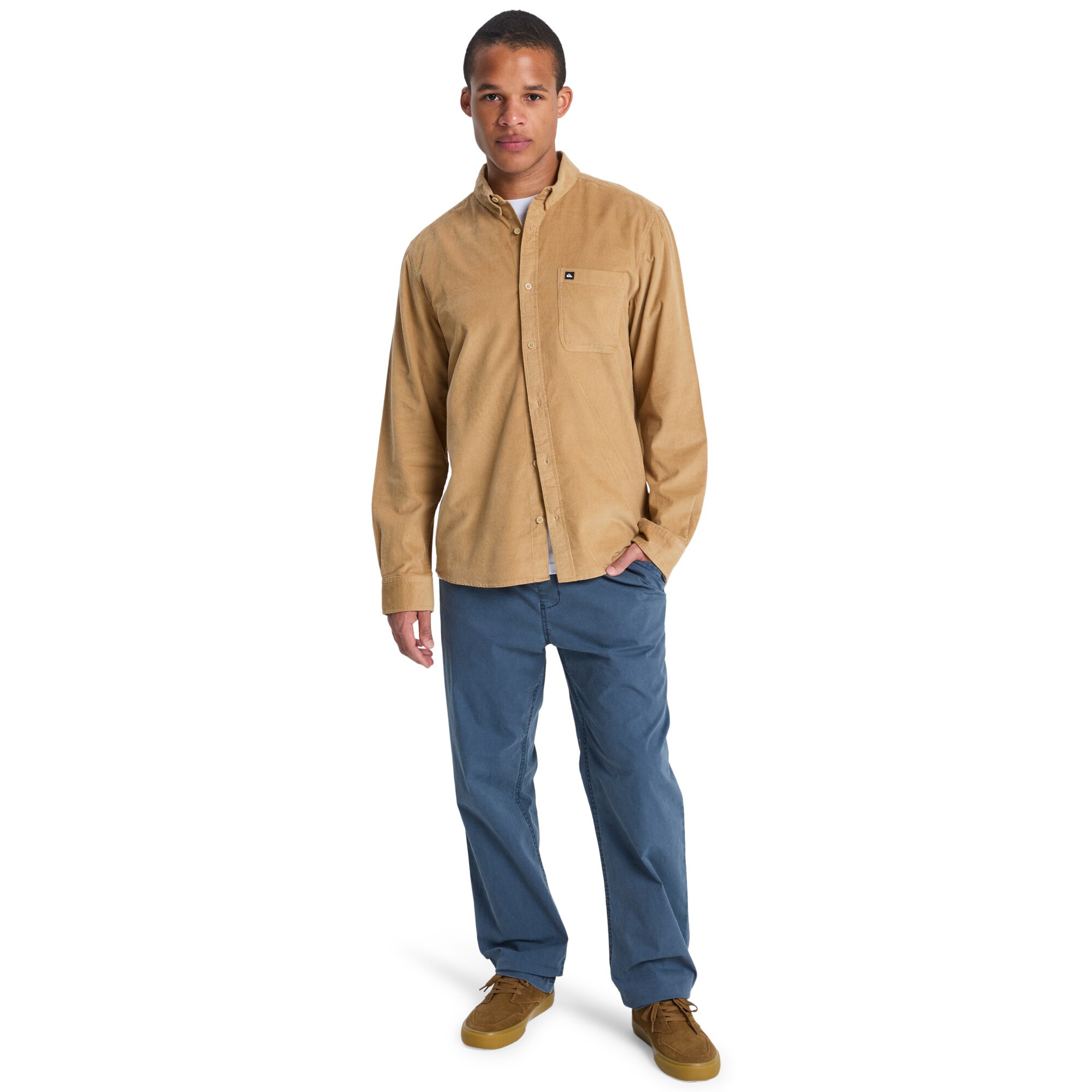 Camisa de hombre Smoke Trail Cord Quiksilver - Verde Oliva Verde Oliva-5