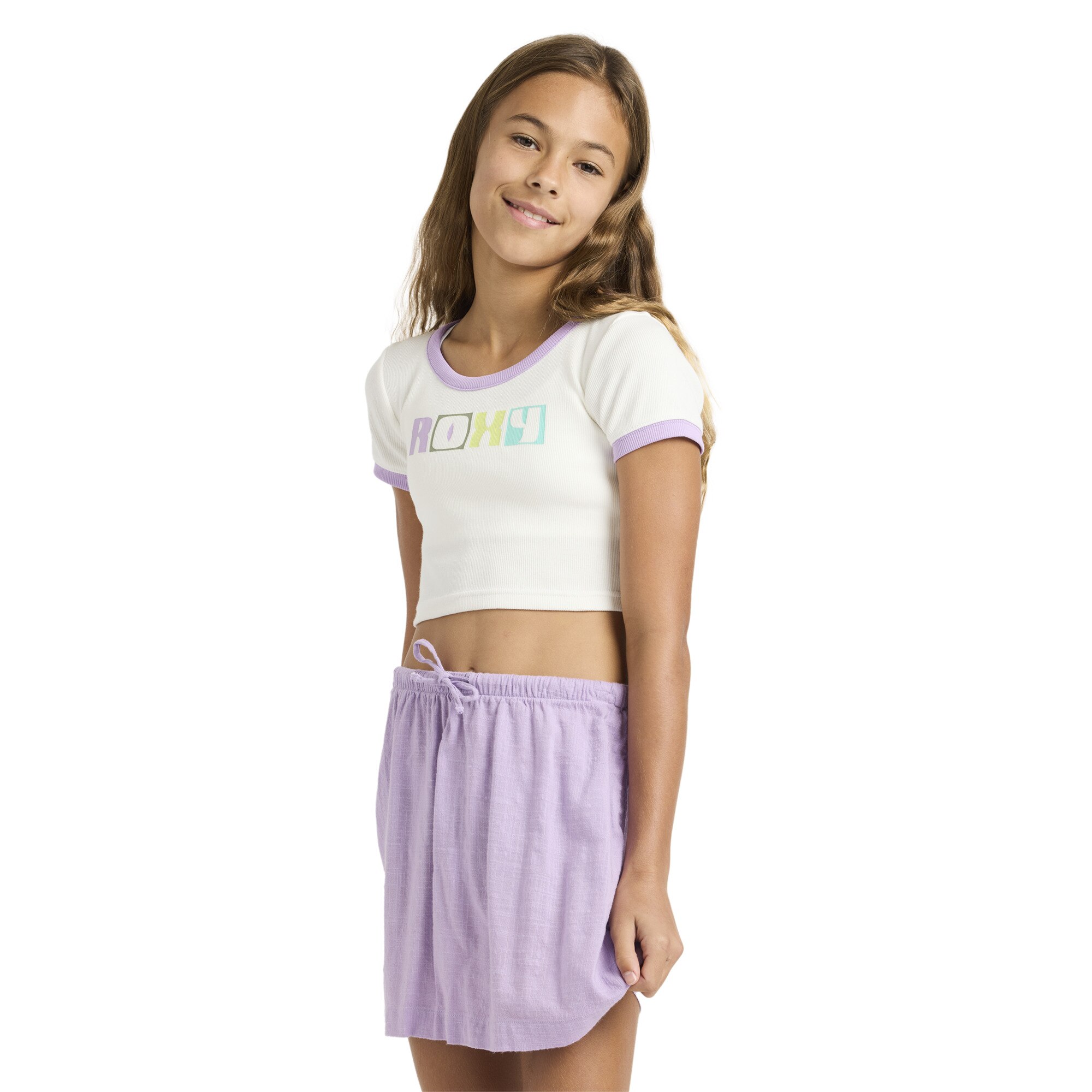 Imagen 0 de Falda con cintura elástica de niños Over The Waves Mini Roxy Morado