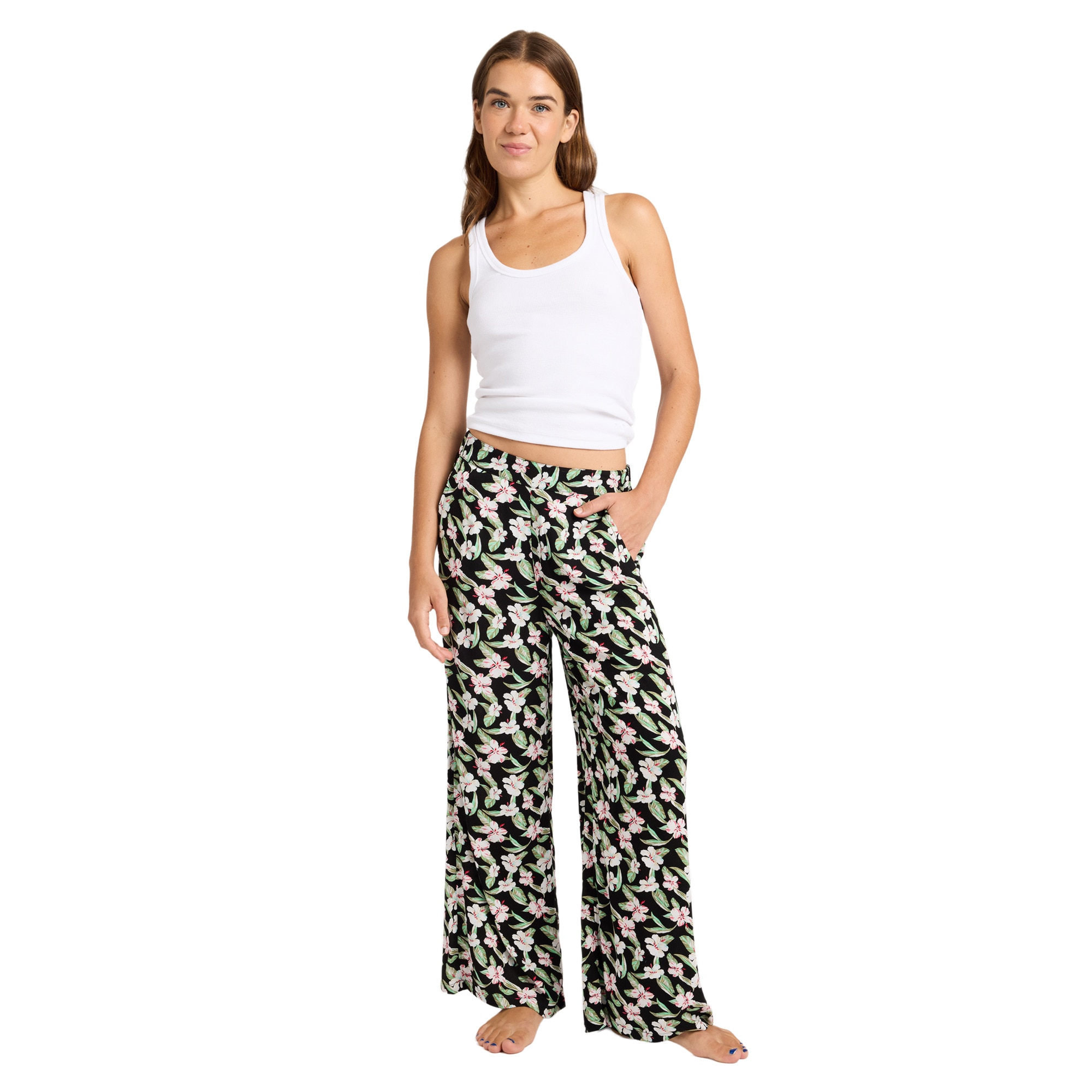Pantalón de mujer Midnight Avenue Crepe Roxy - Negro Negro-5