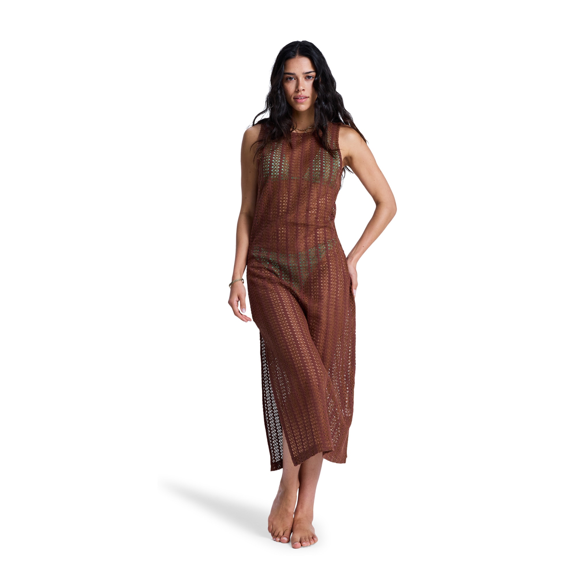 Imagen 0 de Vestido de mujer Playa Mood Roxy Marrón