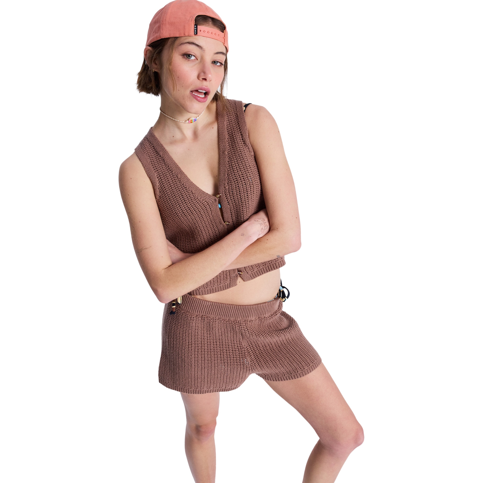 Roxy Pantalón corto de mujer Beach Bungalow Marrón