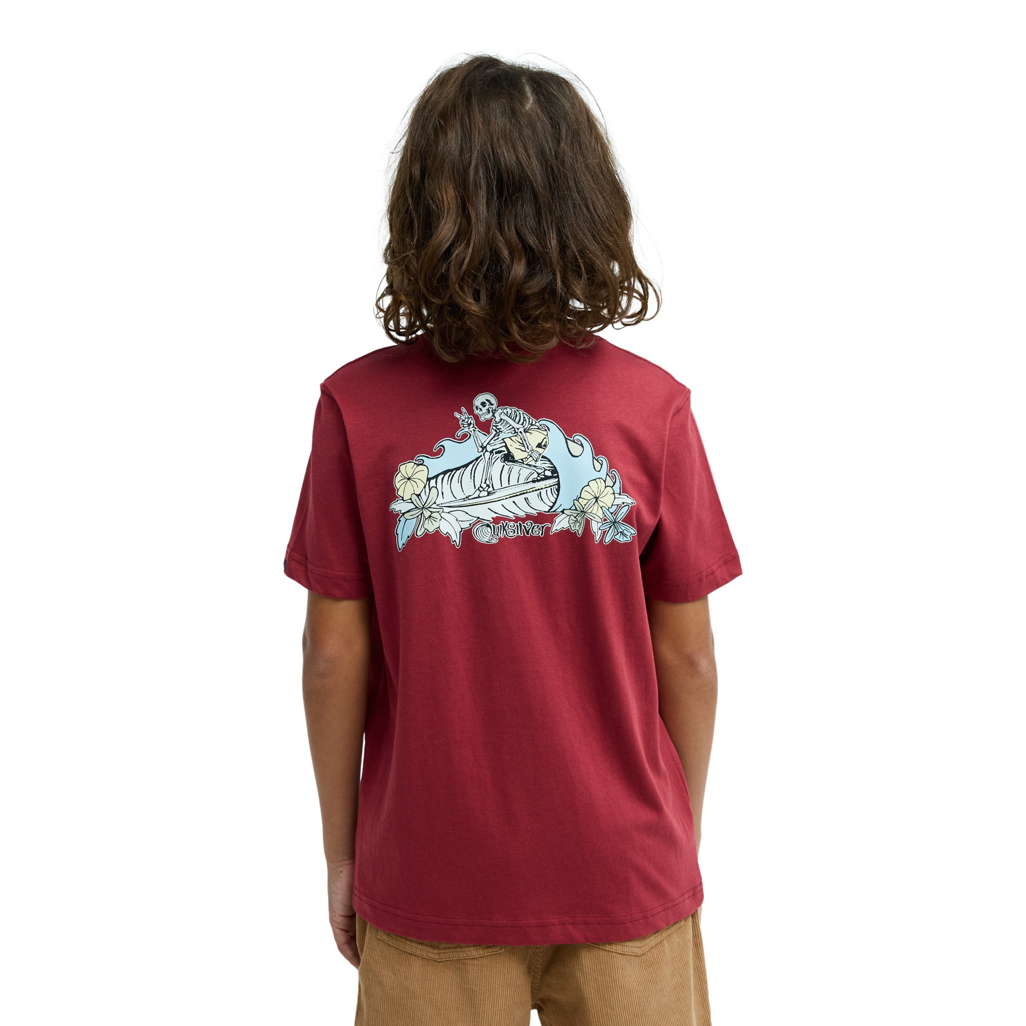 Camiseta de niños Skeleton Ride Quiksilver - Rojo Rojo-2