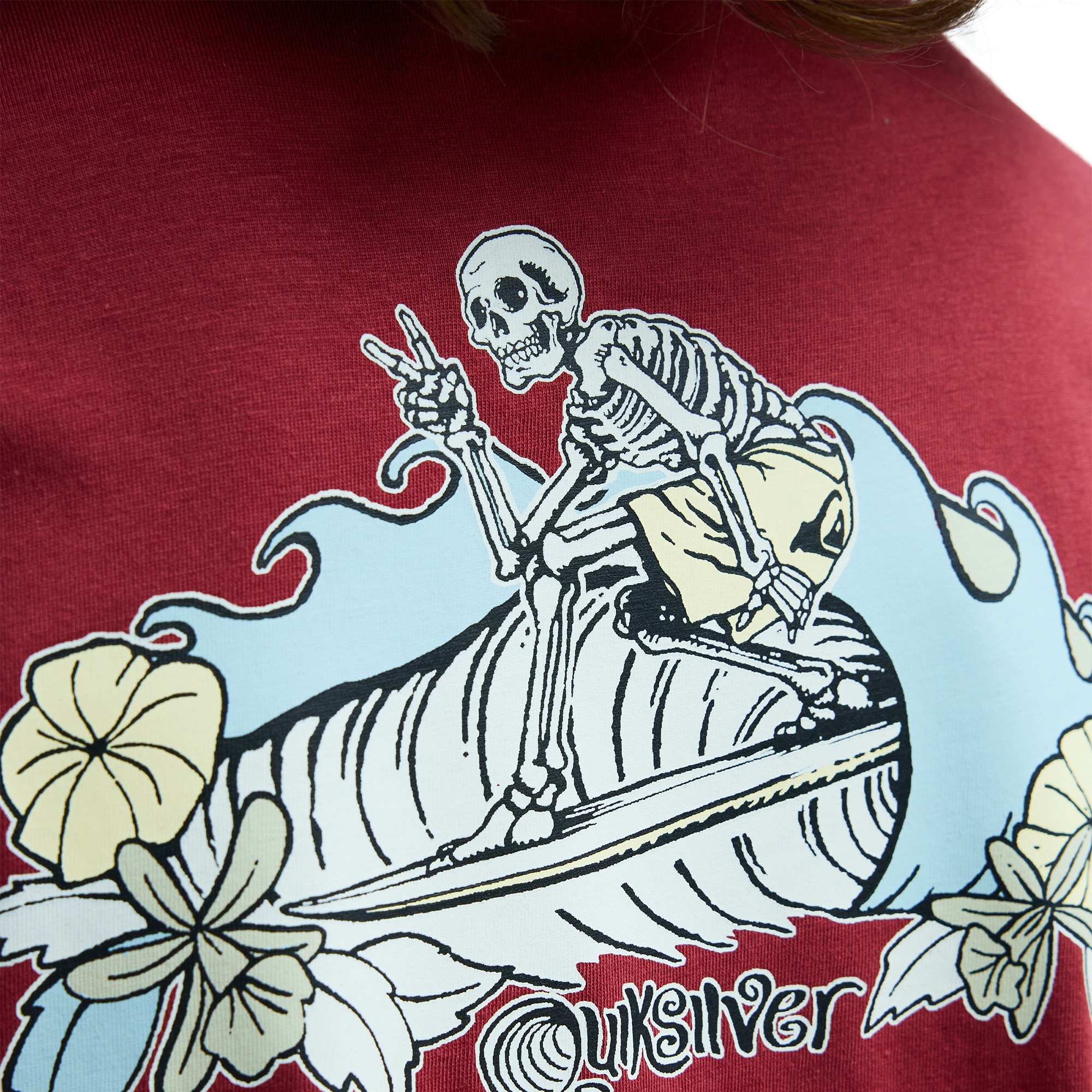 Camiseta de niños Skeleton Ride Quiksilver - Rojo Rojo-6