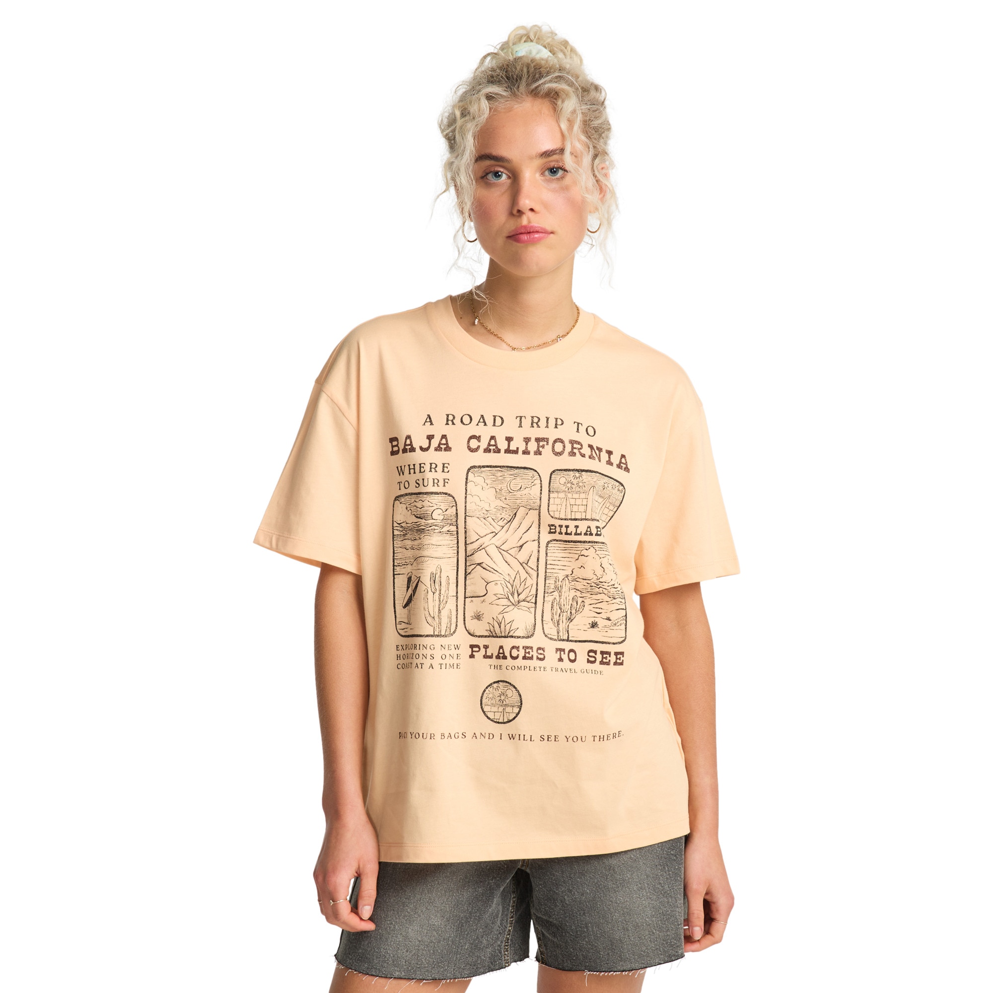 Imagen 0 de Camiseta de mujer Flying To The Moon Billabong Rosa