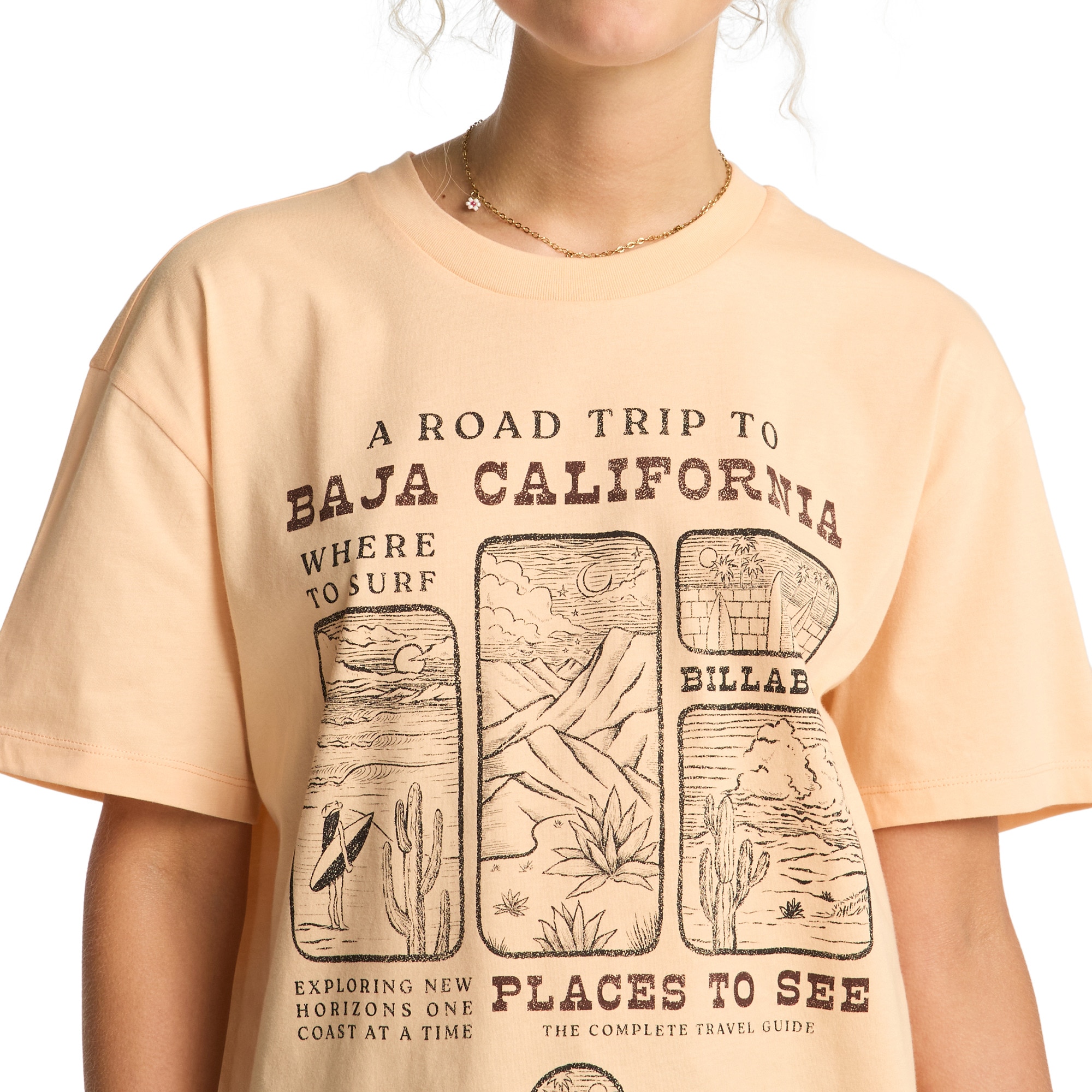 Camiseta de mujer Flying To The Moon Billabong - Rosa Rosa-5