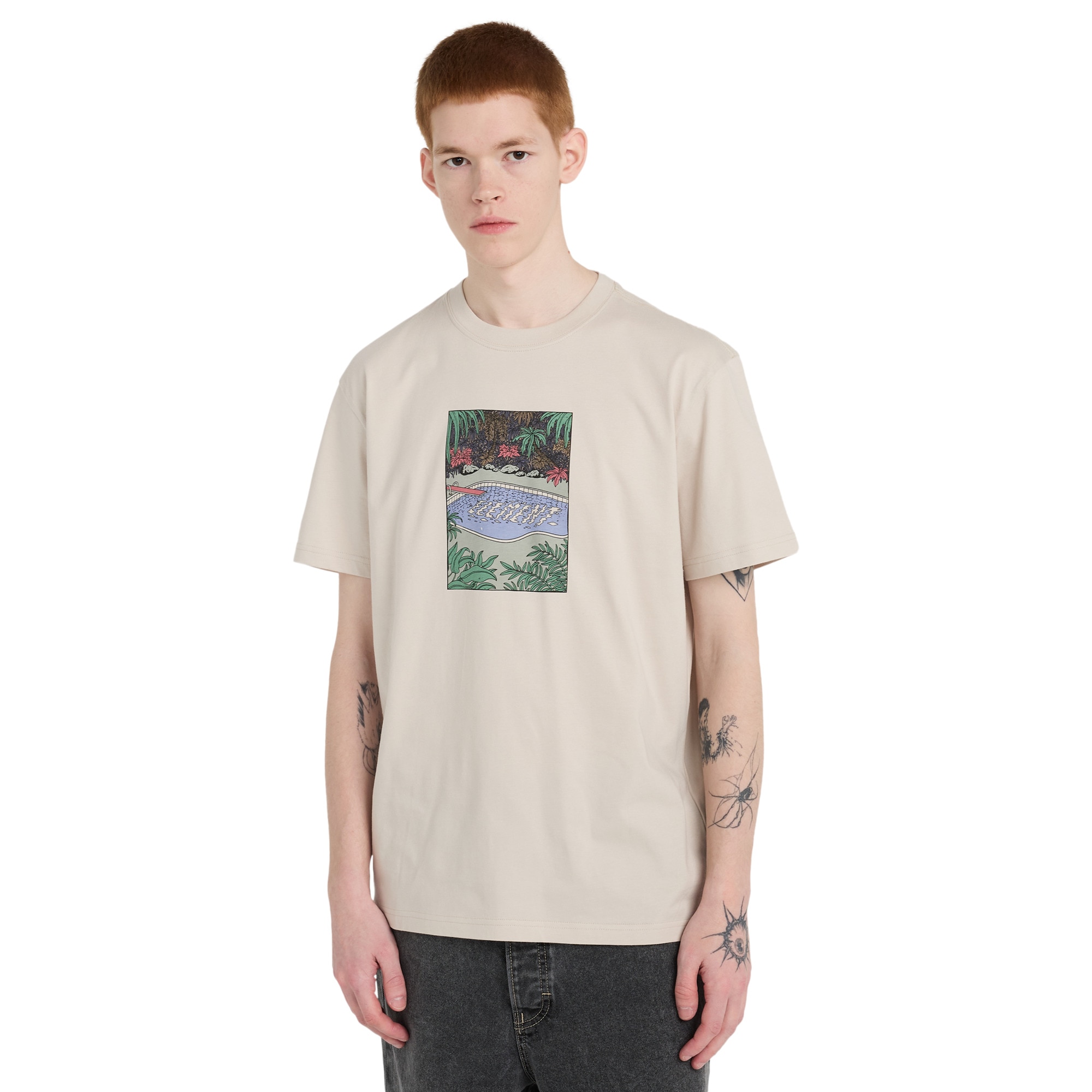 Camiseta de hombre Poolside Element - Beige Beige-1