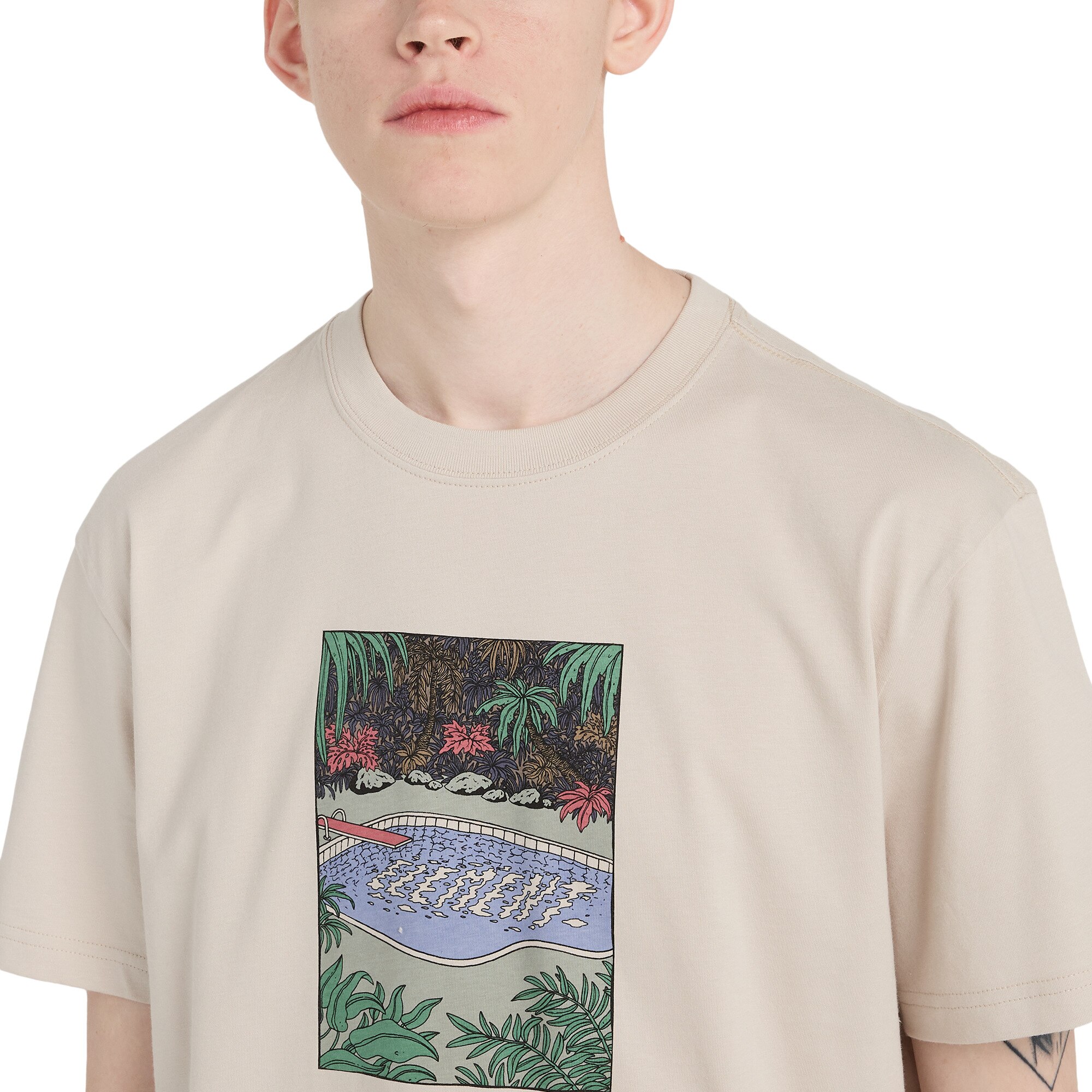 Camiseta de hombre Poolside Element - Beige Beige-4
