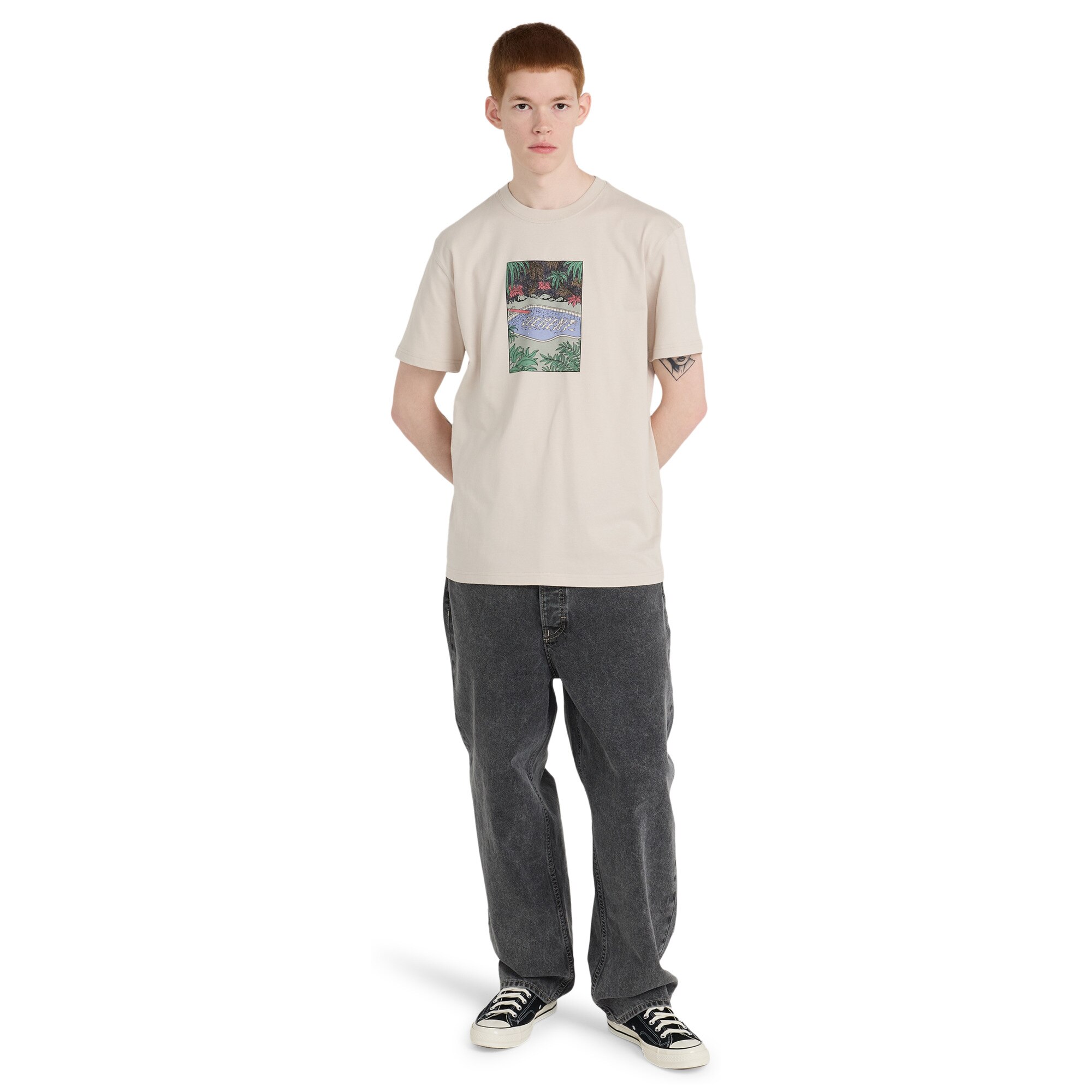 Camiseta de hombre Poolside Element - Beige Beige-5