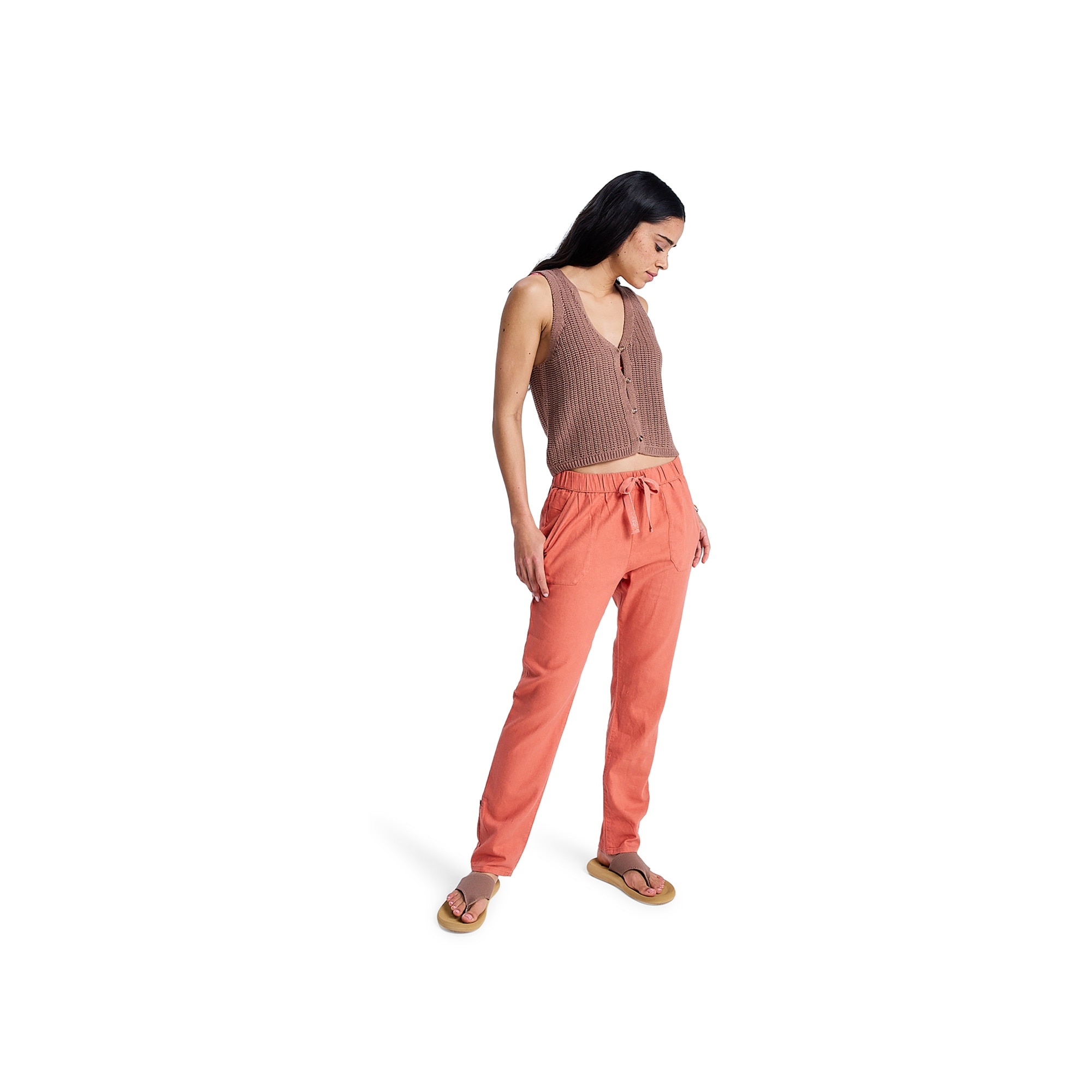 Pantalón de mujer On The Seashore Roxy - Rosa Rosa-1