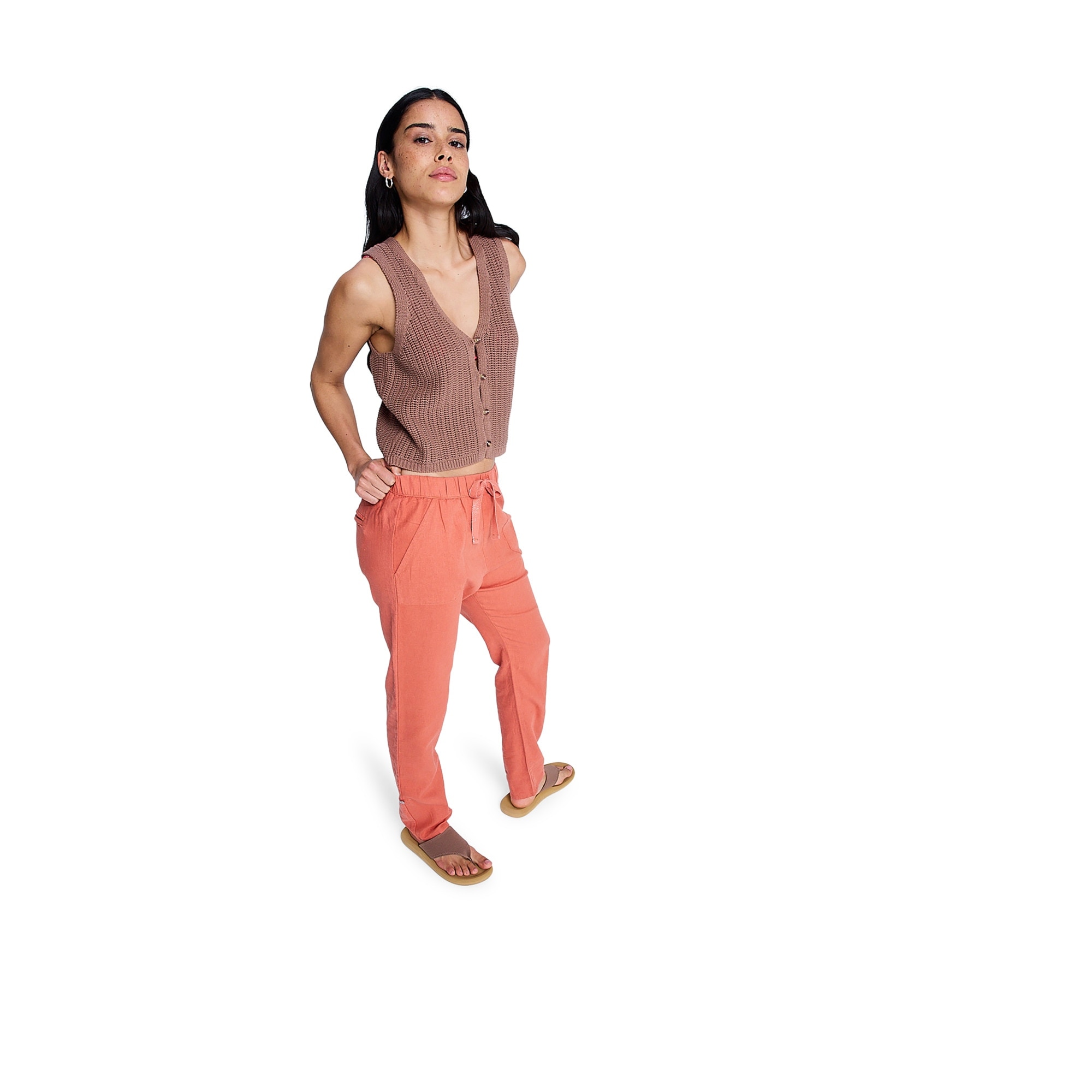 Pantalón de mujer On The Seashore Roxy - Rosa Rosa-3