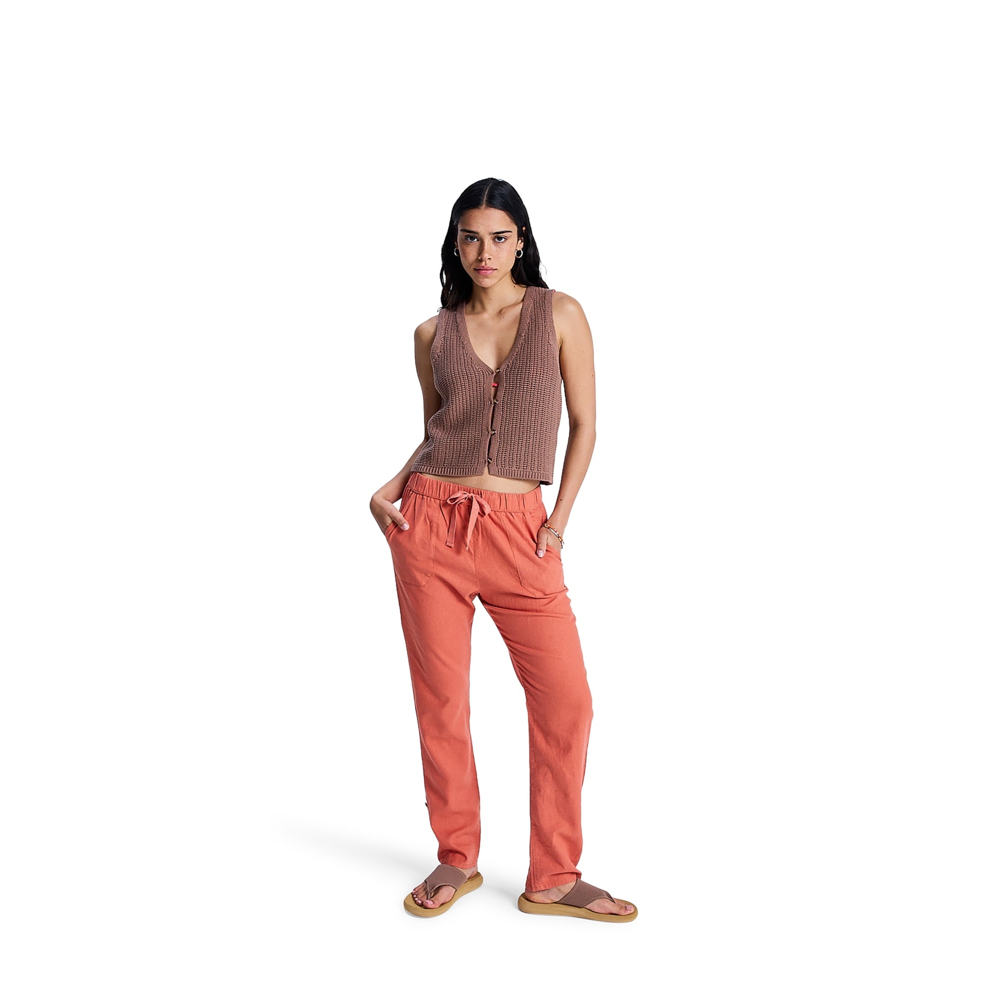 Pantalón de mujer On The Seashore Roxy - Rosa Rosa-5