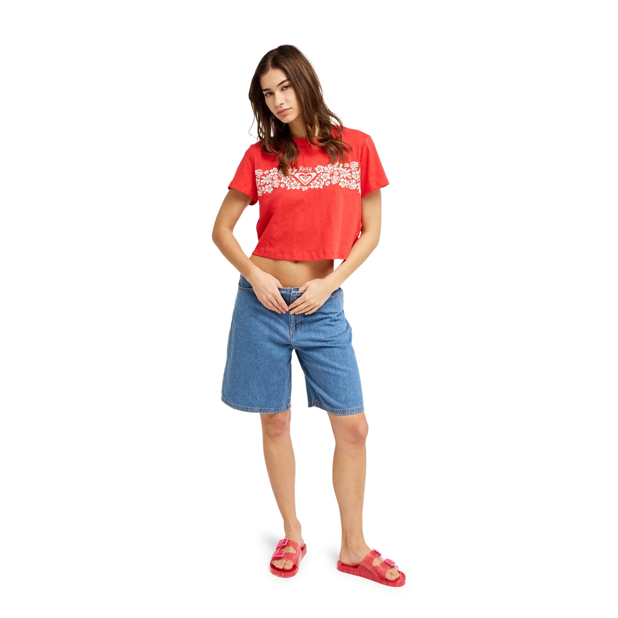 Camiseta de mujer Endless Weekends Roxy - Rojo Rojo-5