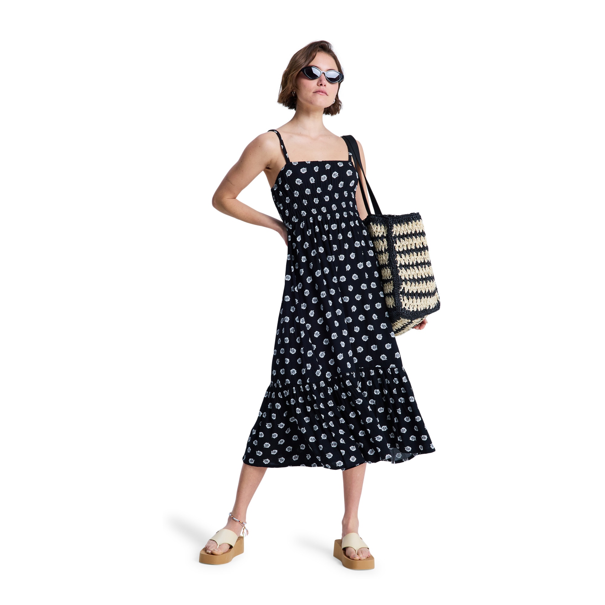 Roxy Vestido de mujer Sunrise Coastline Printed Negro